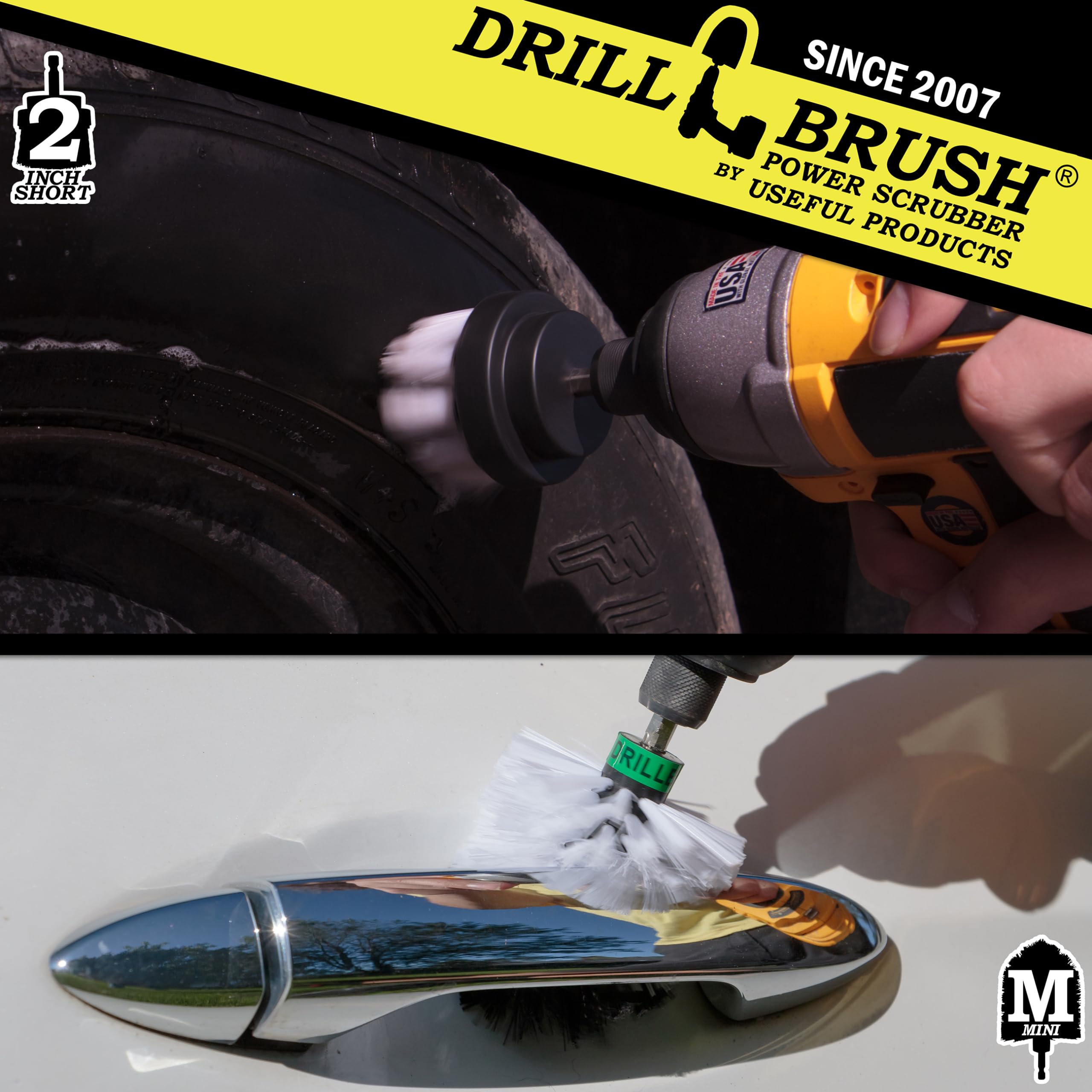Drill Brush Kit for Car Detailing - Automotive & Truck Wheel Cleaner, Interior Scrub Brushes - Car Wash & Cleaning Tools Set for Auto Detailing - Perfect for DIY Car Cleaning, Detailing Professionals & Home Use