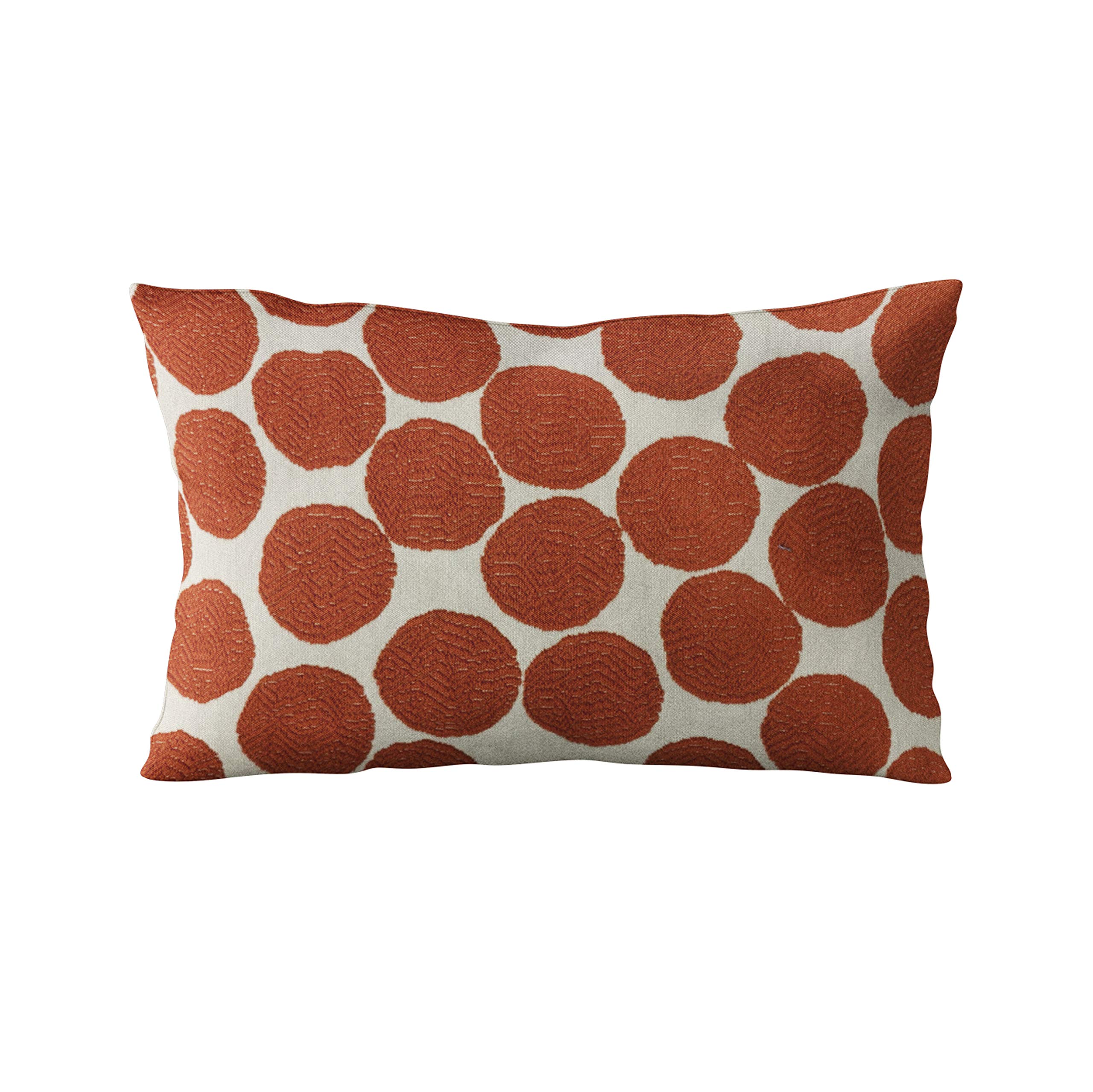 Plutus Brands Luxury Throw Pillow 20x30 Inches - Red & Beige Tomato Dot Pattern, Double Sided Decorative Cushion for Sofa, Bed, Living Room