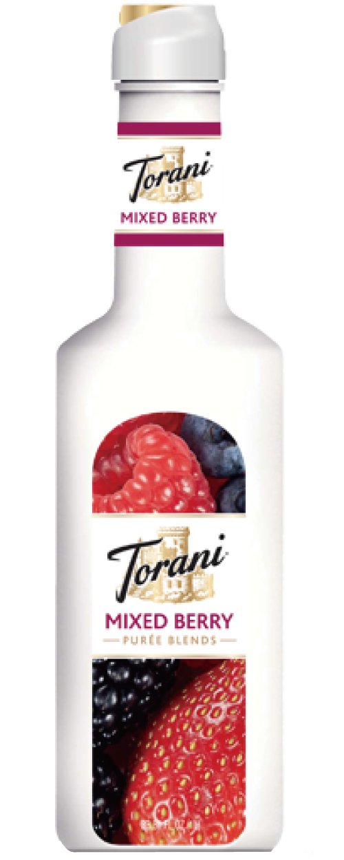 Torani Puree Blend Mixed Berry - 4/1 Liter Bulk Syrup for Smoothies, Cocktails, Desserts & Coffee Drinks | Perfect for Home Bars, Cafes & Bakeries