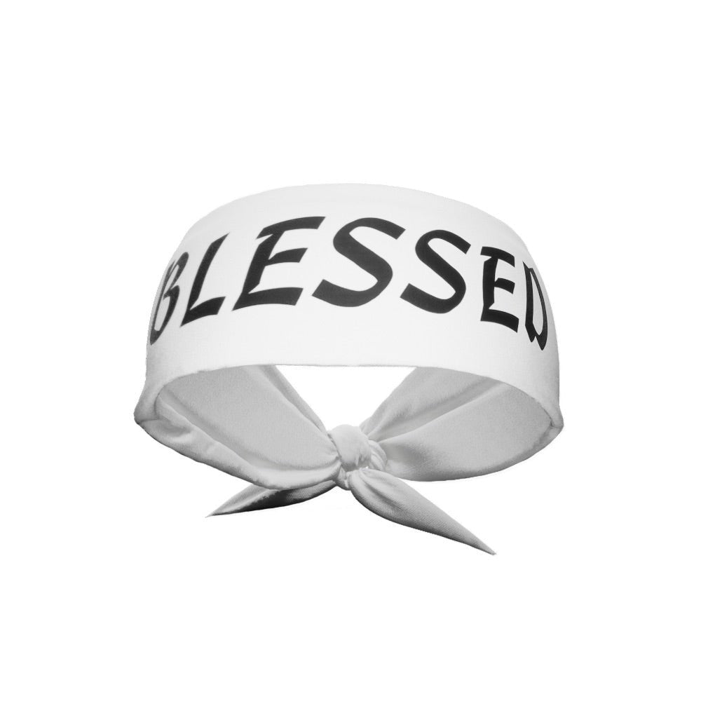 White BLESSED Tie Headband for Women - Elegant Hair Accessory for Weddings, Parties & Everyday Wear