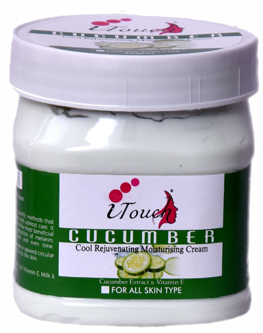 I TOUCH HERBAL Cucumber Cream for Face & Body - Moisturizing, Whitening & Brightening Cream | Softening & Nourishing Facial & Body Lotion (500ml) | Perfect for Dry Skin, Day & Night Hydration