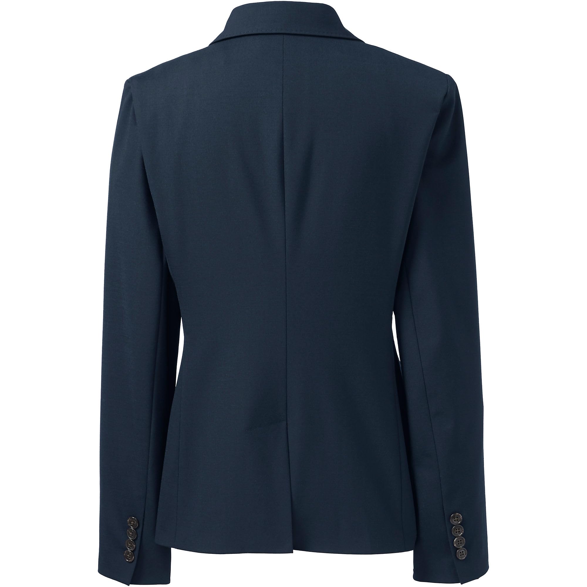 Lands' End Women's Washable Wool Blazer - Classic Two Button Jacket for Office, Business Meetings & Professional Wear