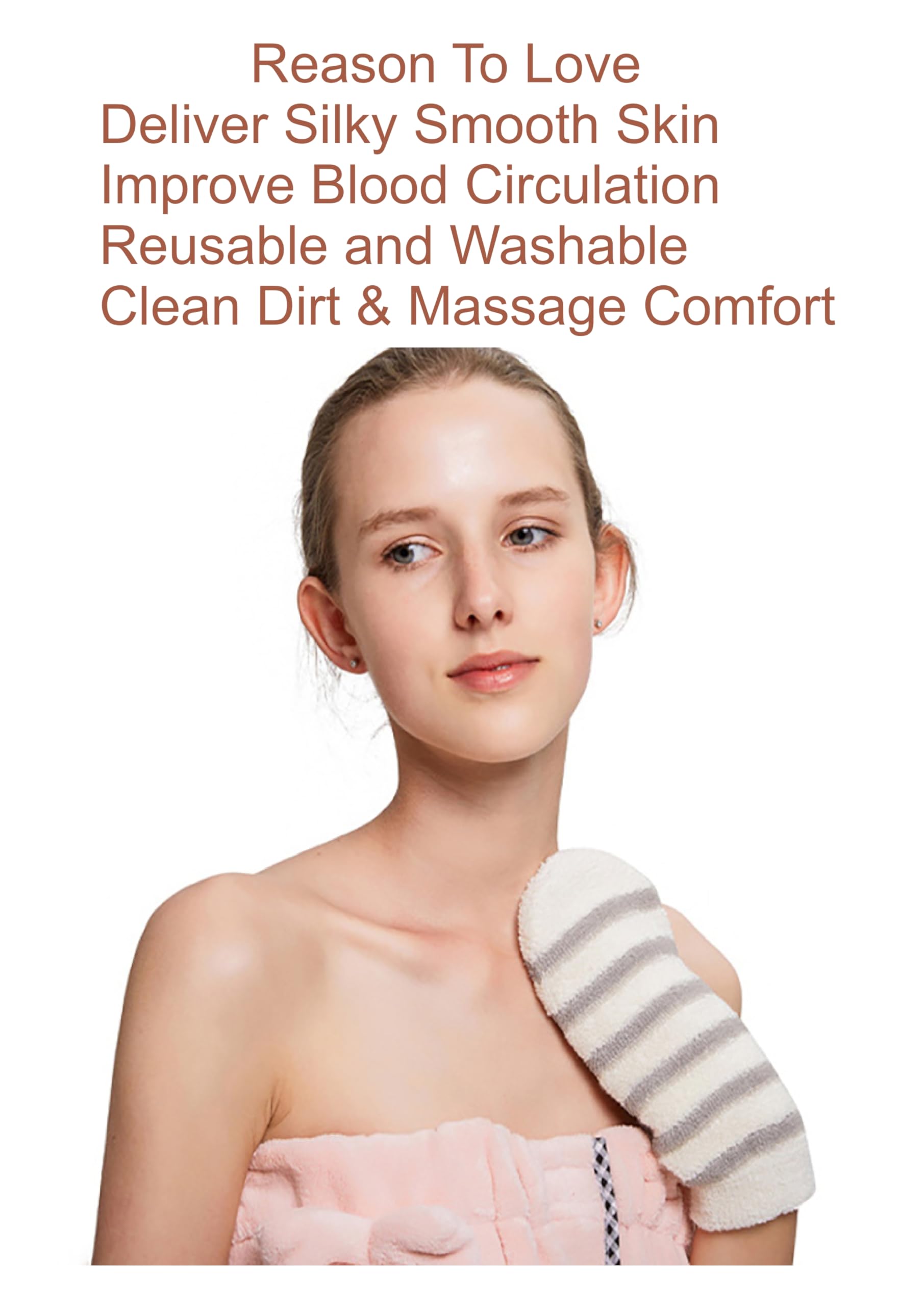 MobFest® Bath Glove for Men & Women - High Lather Exfoliating Gloves for Dead Skin Removal, Gentle Body Scrub & Massage | Perfect for Shower, Spa & Skin Care Routine (Medium, 2-Pack)