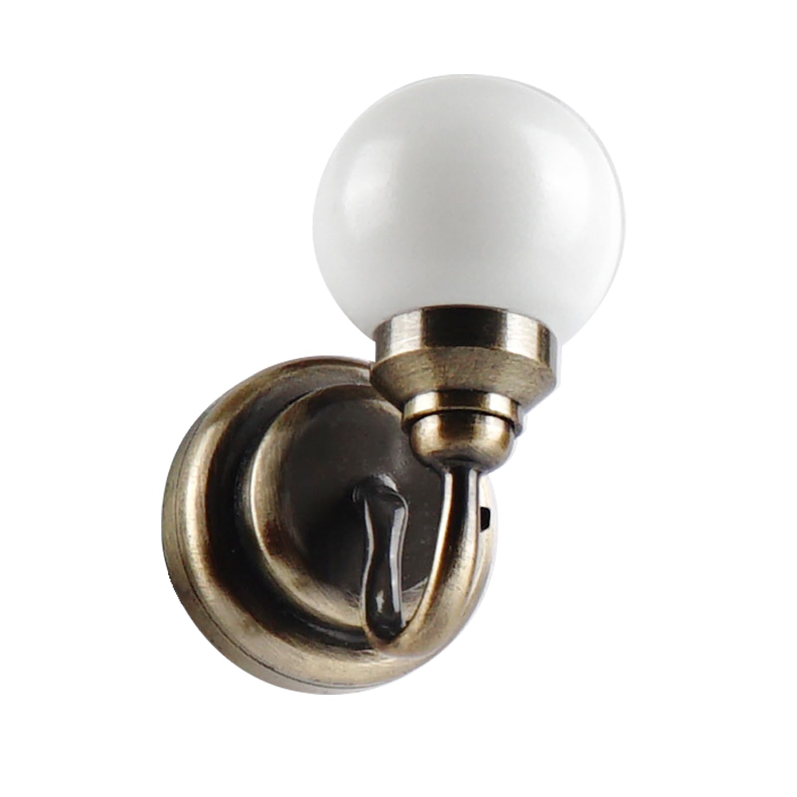 1:12 Scale Dollhouse Miniature Glass Ball Shade Wall Sconce - Vintage Style Mini Lighting Fixture for Dollhouse, DIY Crafts, and Home Decor - Perfect for Miniature Rooms, Fairy Gardens, and Model Displays