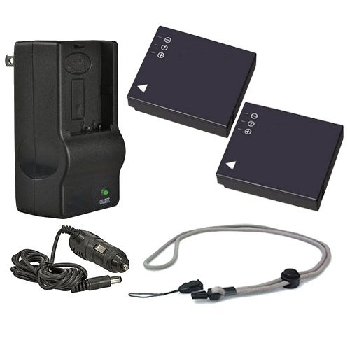 Leica D-LUX 2 Replacement Battery Pack (2-Pack) with Fast Travel Charger & Adjustable Neck Strap - Compatible with Leica D-LUX 2 Digital Camera - Perfect for Travel Photography, Vlogging & Outdoor Shooting