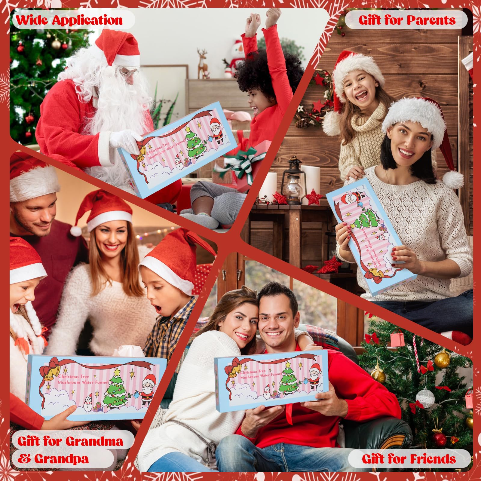 Christmas Tree Watering Funnel System with Long Spout - Easy Xmas Tree Watering Tool for Holiday Decorations (Red) - Perfect for Artificial & Real Christmas Tree Maintenance