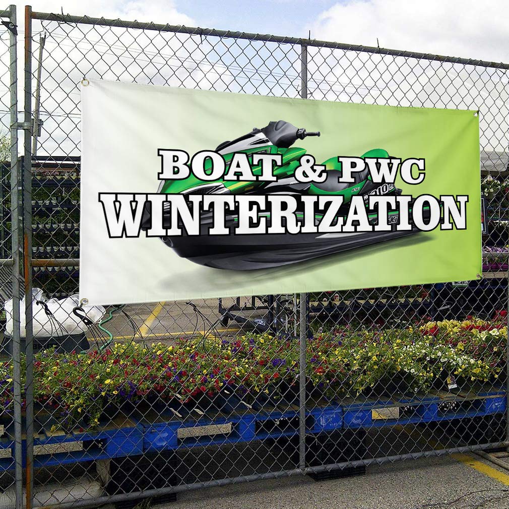 Premium Vinyl Banner - 48x96 Inches, Weatherproof & Durable with 8 Grommets - Ideal for Boat & PWC Winterization, Business Signs, Outdoor Advertising & Industrial Yard Use - Multiple Sizes Available (Green)