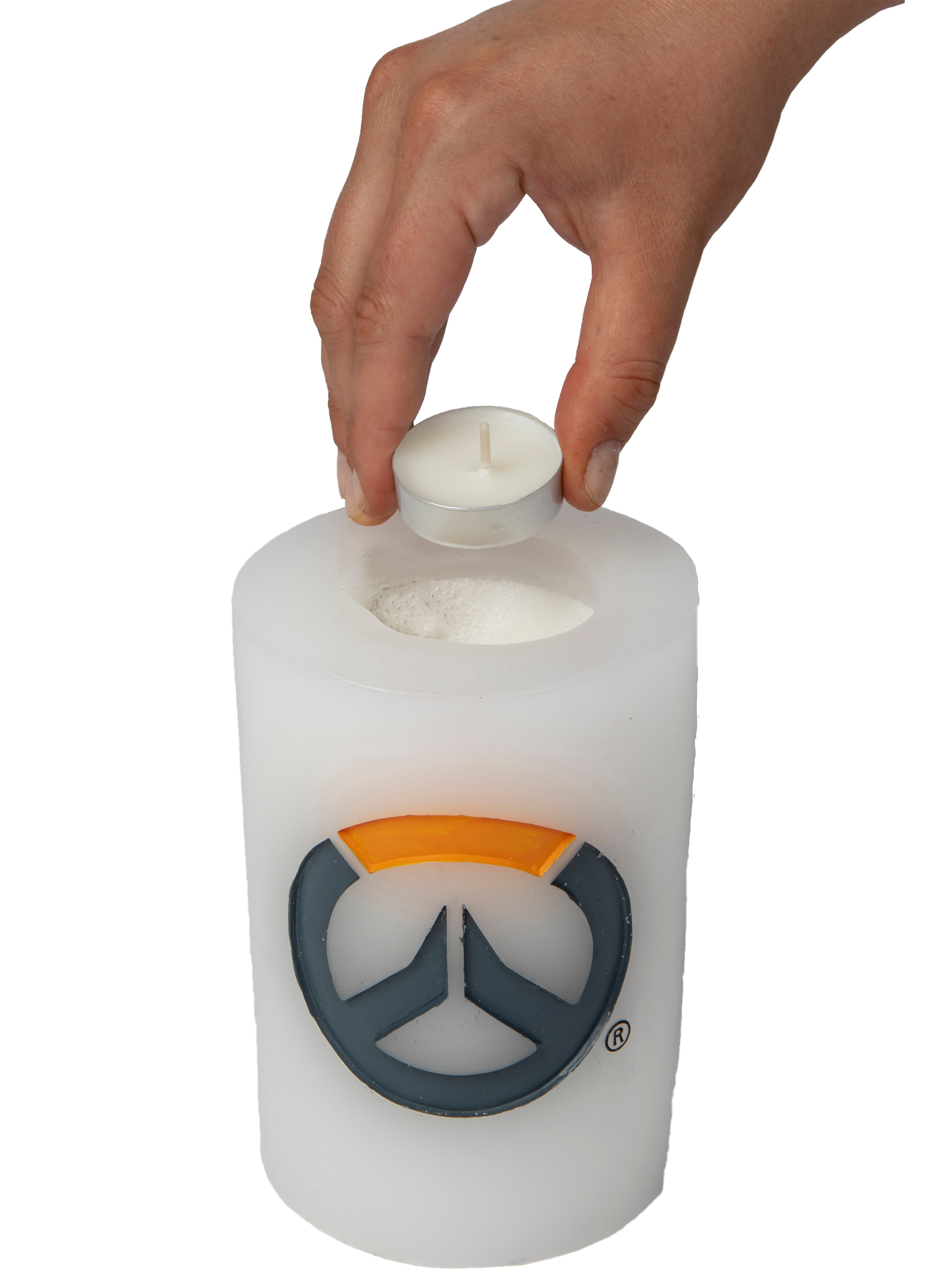 Overwatch Themed Sculpted Insignia Scented Candle - Perfect for Gaming Room Decor, Gift for Gamers & Collectors