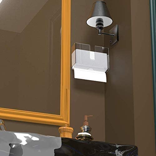 No Drill Wall Mount Paper Towel Holder - Clear Acrylic Folded Towel Dispenser for Bathroom, Kitchen & Toilet | Fits Z-Fold & Multi-Fold Towels | Space-Saving Solution (Pack of 1) by CQ Acrylic | Perfect for Small Spaces, RVs & Office Break Rooms