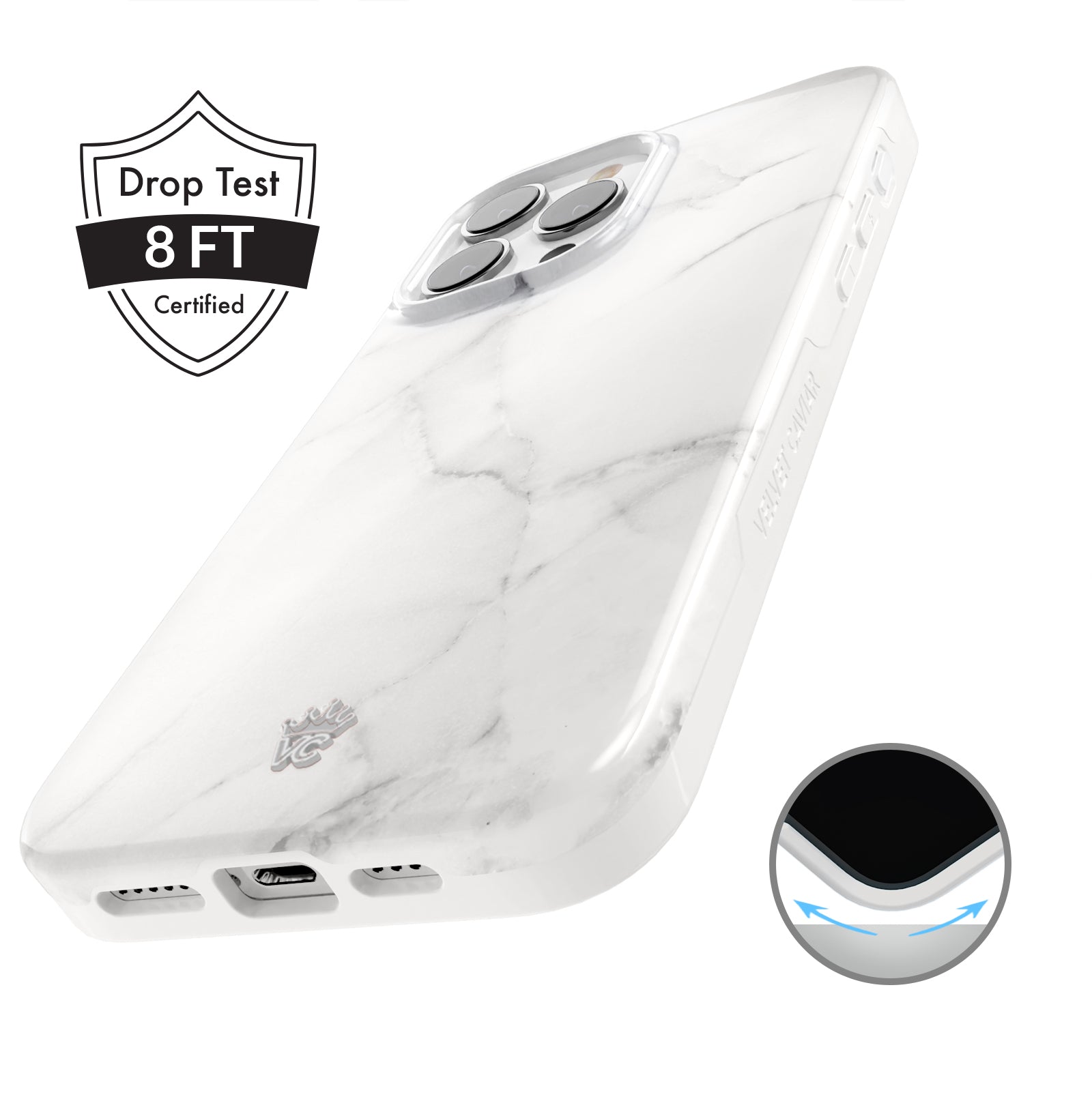 Premium Carrara Marble iPhone Case - Slim Protective Cover with Elegant Marble Design for iPhone 13/14/15 Pro Max - Perfect for Business, Travel & Everyday Use