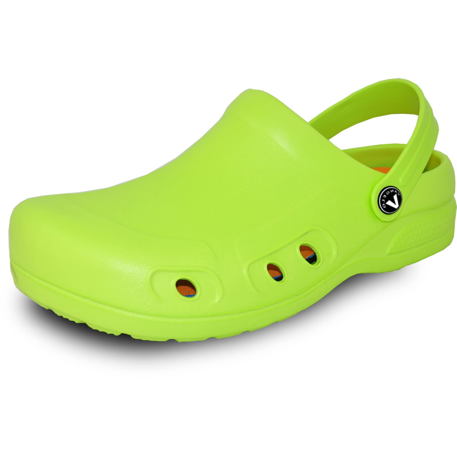 VANGELO Slip-Resistant Work Clogs for Women - Waterproof Nurse Shoes & Chef Shoes for Comfort & Safety - Ritz Black, Lime, White & Multicolor - Ideal for Healthcare, Food Service & Hospitality Professionals