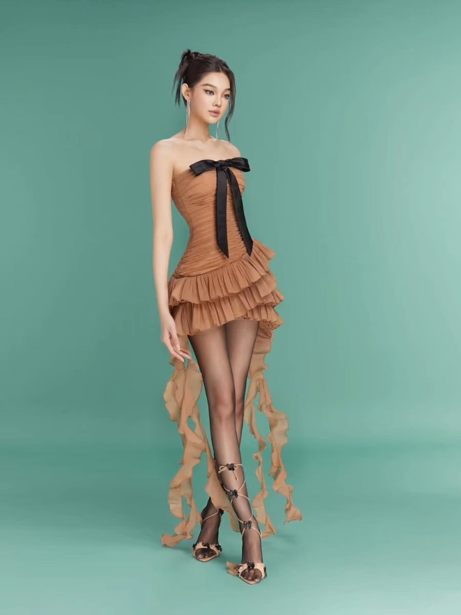 Elegant A-Line Layered Short Birthday Party Dress | Homecoming Dress J4008 | Perfect for Prom, Sweet 16 & Special Occasions