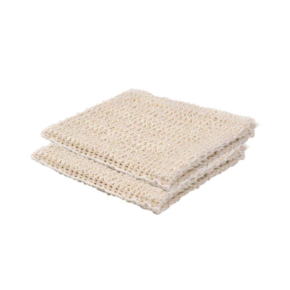 **Shea Radiance Sisal Exfoliating Washcloth – 100% Natural & Renewable Sisal Fiber – Eco-Friendly, Biodegradable Body Scrubber (2 Pack) – Perfect for Spa, Shower & Sustainable Skincare Routine**