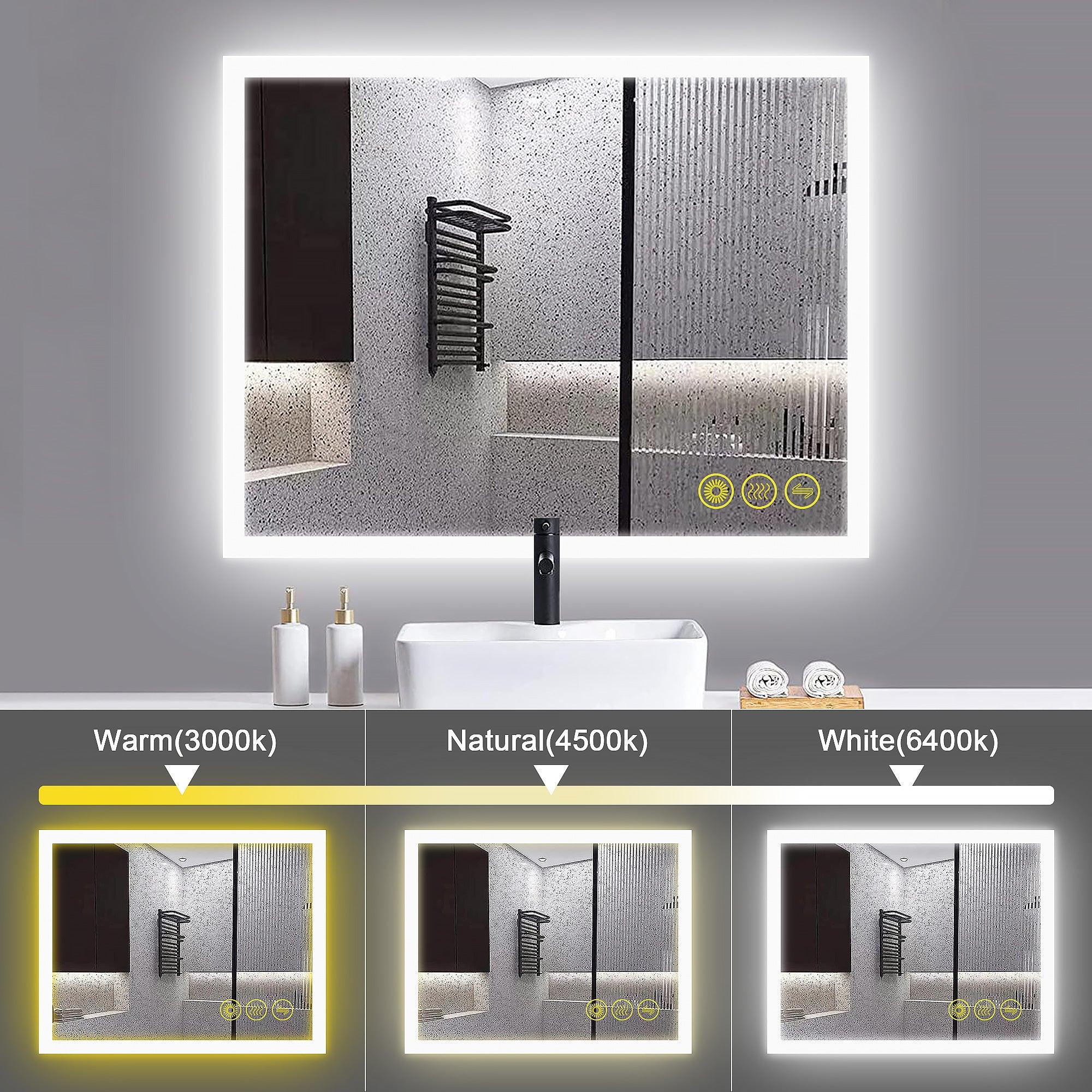 SmartGlow Dimmable LED Frameless Anti-Fog Bathroom Vanity Mirror with Touch Control - Perfect for Makeup, Shaving & Home Decor