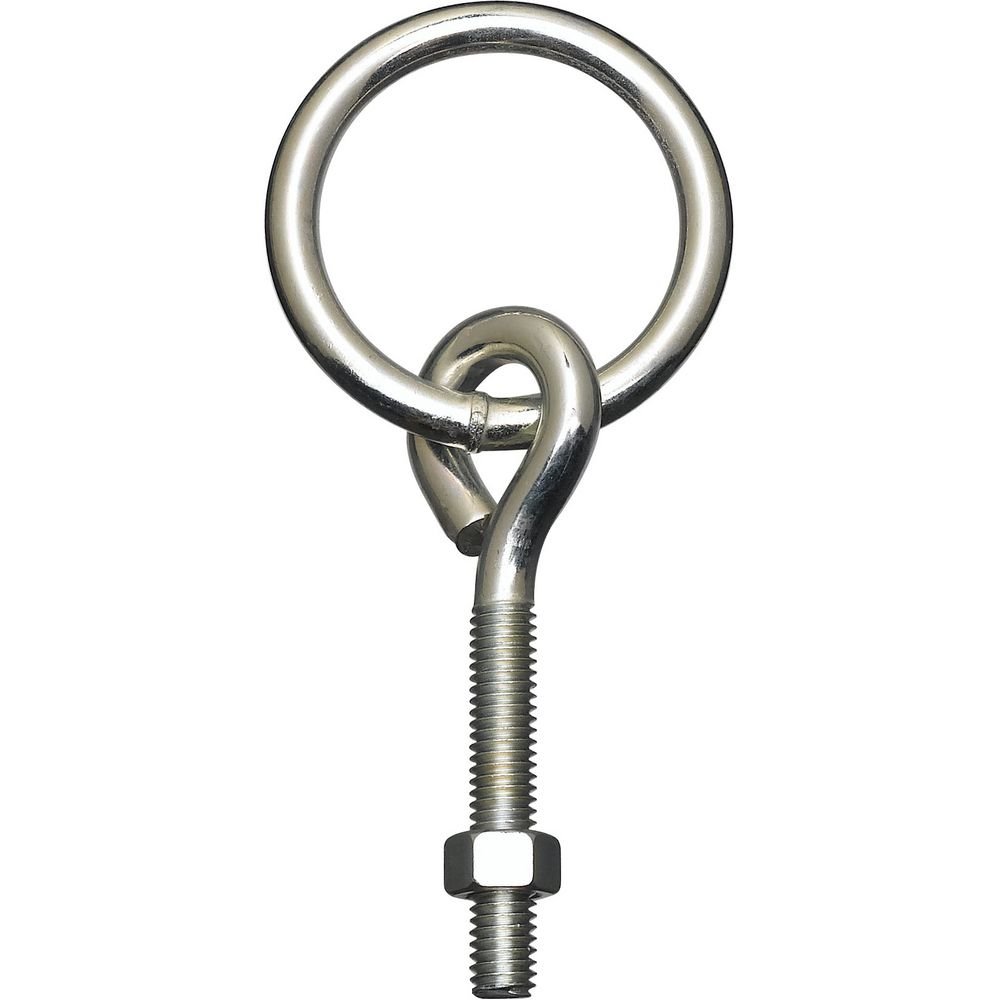 National Hardware N220-624 2061BC Zinc Plated Eye Bolt Rings with Nuts - Heavy Duty Hanging Hardware for DIY Projects, Marine Use & Outdoor Applications