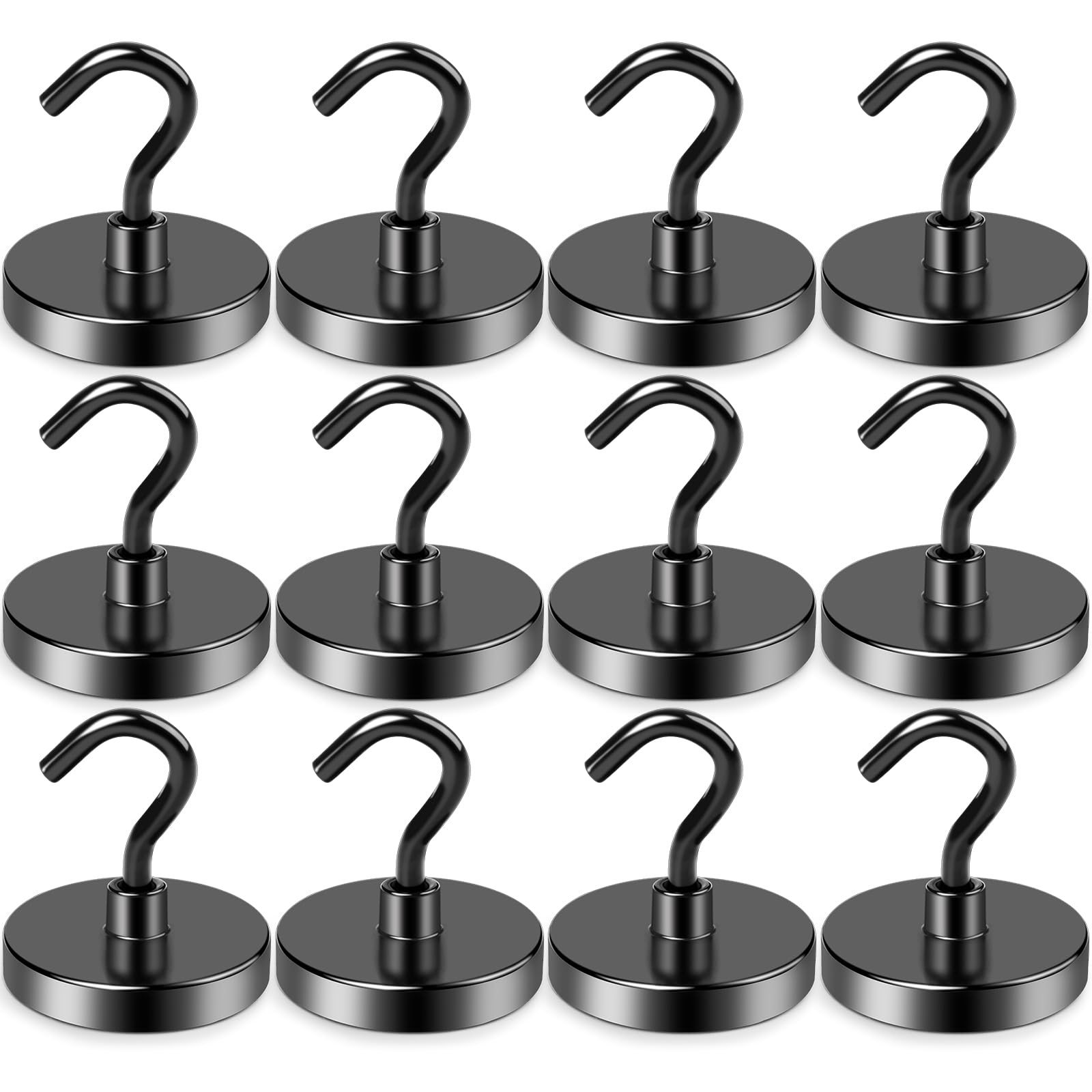 LOVIMAG 100lbs Magnetic Hooks - Heavy Duty Cruise Cabin Hangers with Epoxy Coating (12 Pack) - Perfect for Organizing Cruise Essentials, Hanging Towels, Coats & Bags in Small Spaces