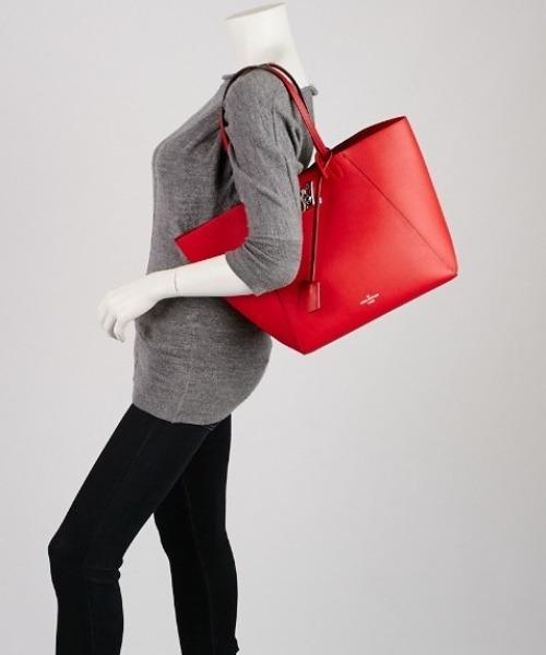 LV Lockme Cabas Handbag in Rubis Red - Stylish Tote for Women, Work, Travel & Everyday Use