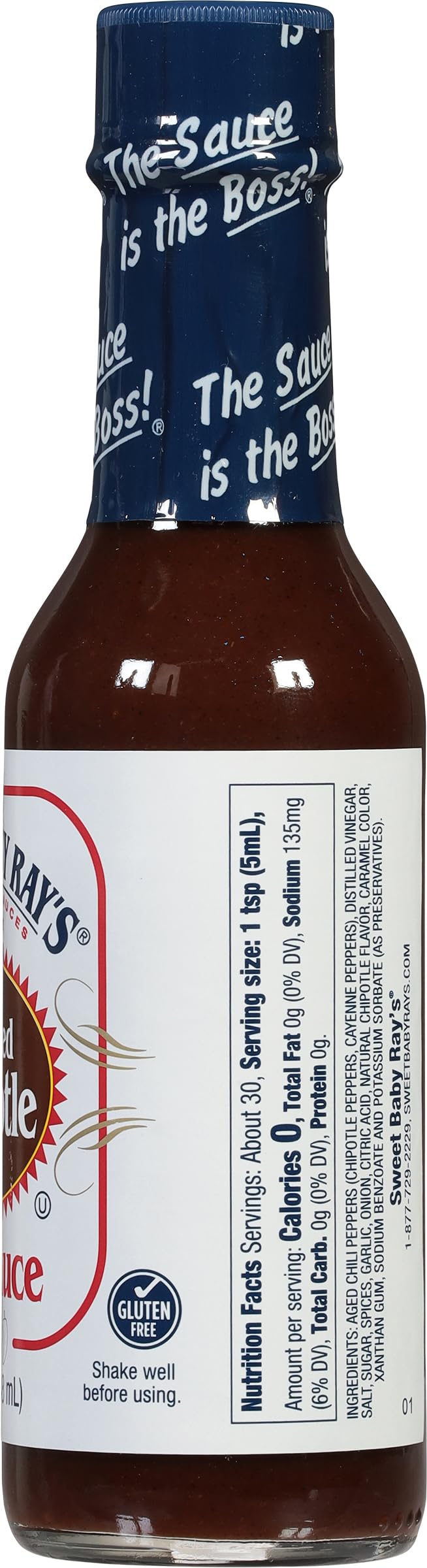 Sweet Baby Ray’s Smoked Chipotle Hot Sauce - 5 Fl Oz (Pack of 4) | Spicy BBQ Glaze for Wings, Ribs & Tacos | Bold Flavor for Grilling & Dipping
