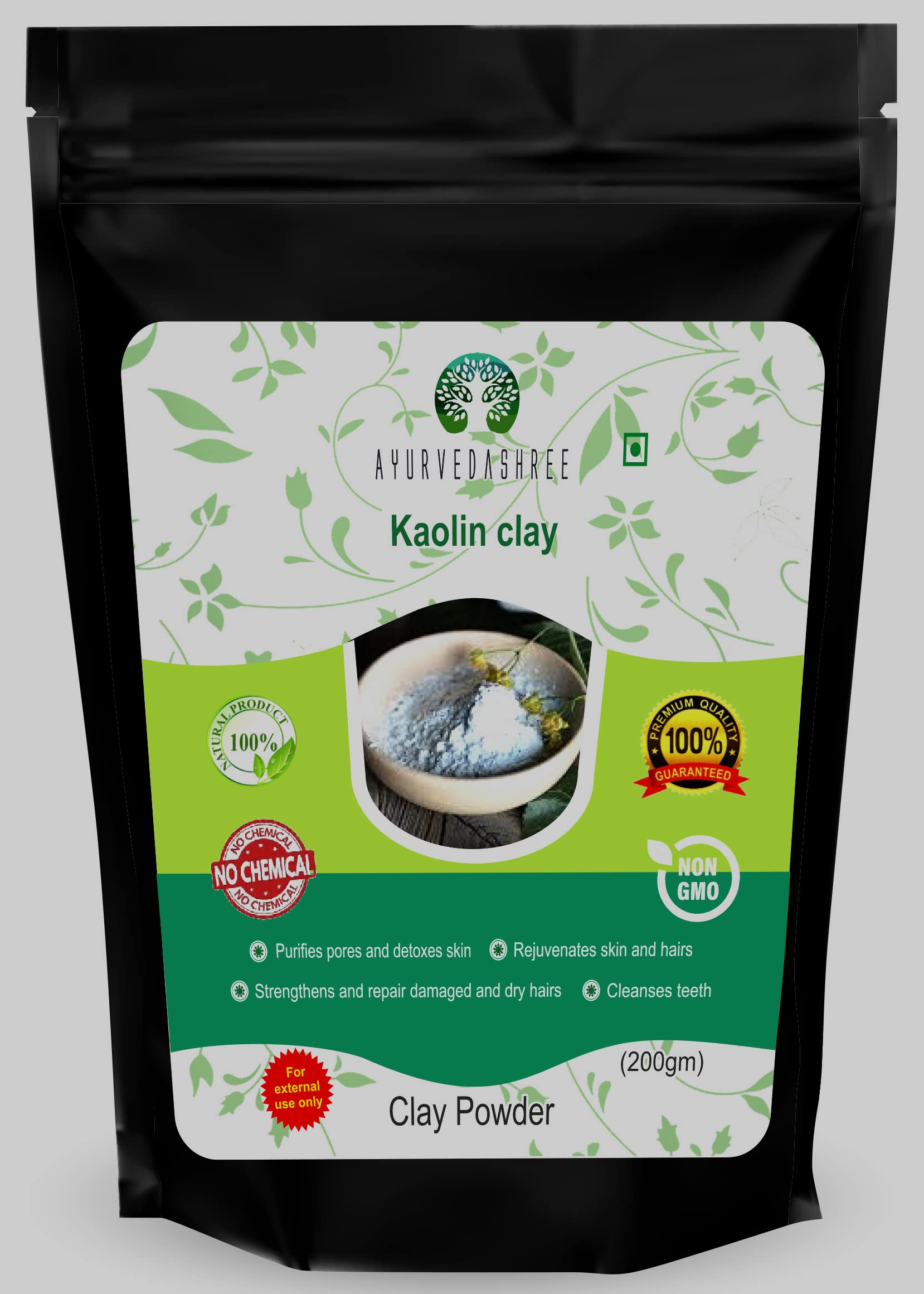 AYURVEDASHREE 100% Pure Lemon Peel Powder 200g | Natural Kaolin Clay Face Mask | Sun-Dried Citrus Peel for Skin Brightening & Exfoliation | DIY Beauty Recipes & Ayurvedic Skincare