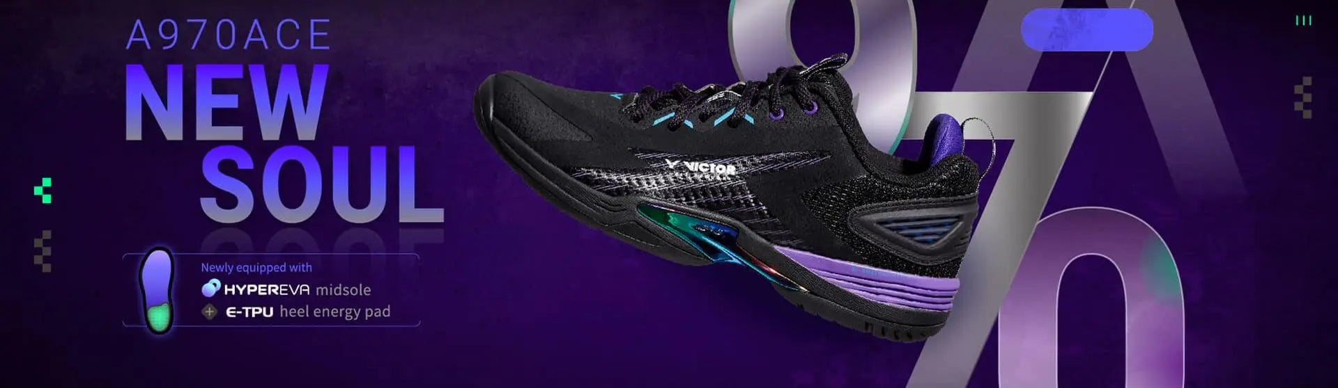 Victor x LZJ A970ACE C Badminton Racket (Black/Purple) - Professional Carbon Fiber Shuttlecock Racket for Advanced Players - Perfect for Tournaments & Training Sessions