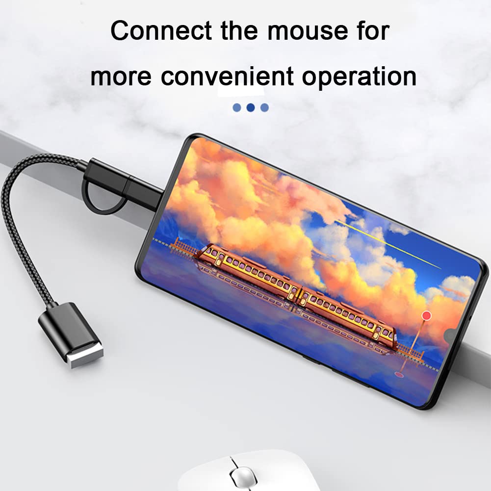 SELIACR USB C to USB 3.0 Adapter, Micro USB to USB Converter, OTG Cable Compatible with Samsung Galaxy/Android/Google/Huawei/PC/iMac - Perfect for Data Transfer & Charging Smartphones, Tablets & Laptops
