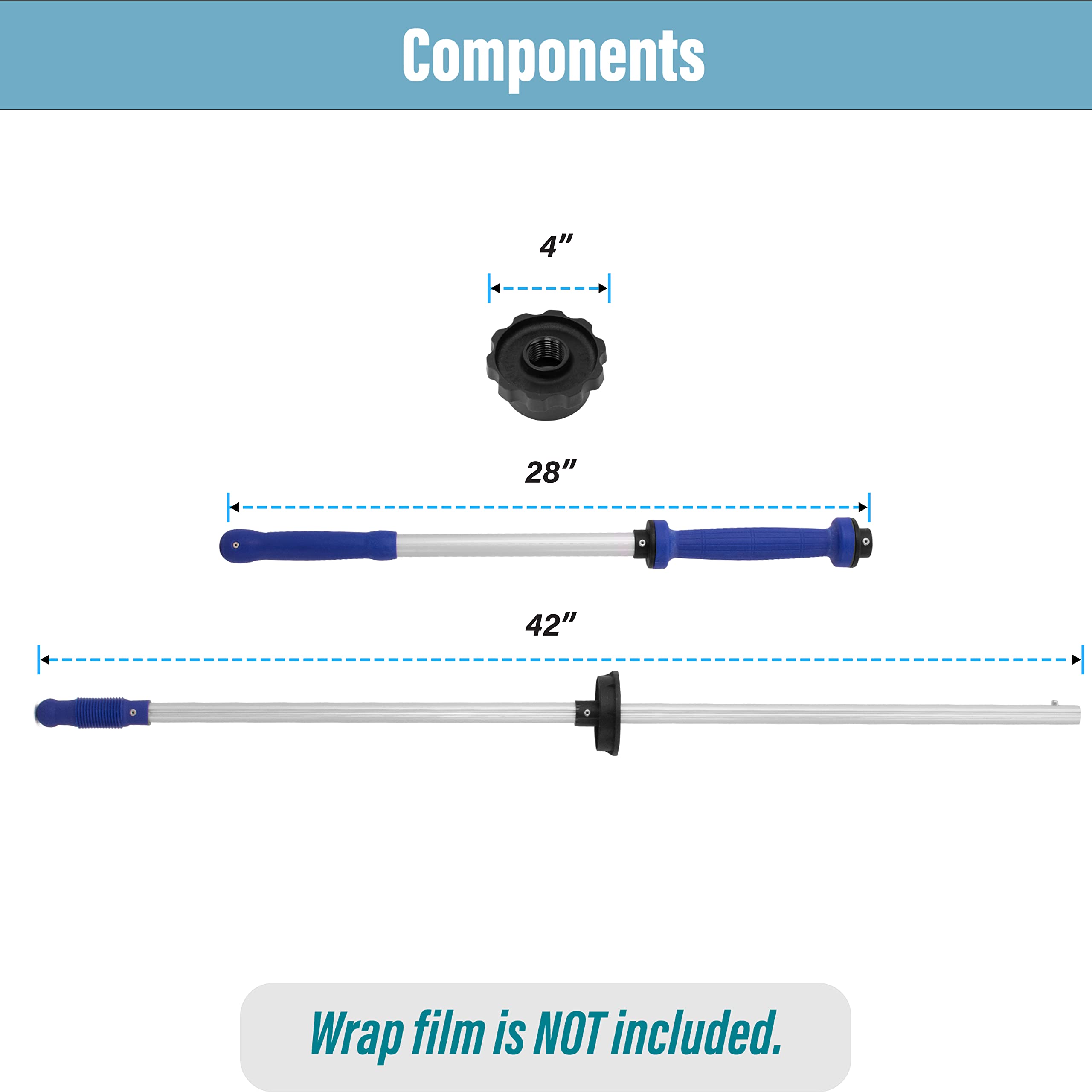 Aluminum Stretch Wrap Dispenser - Heavy Duty 50.5