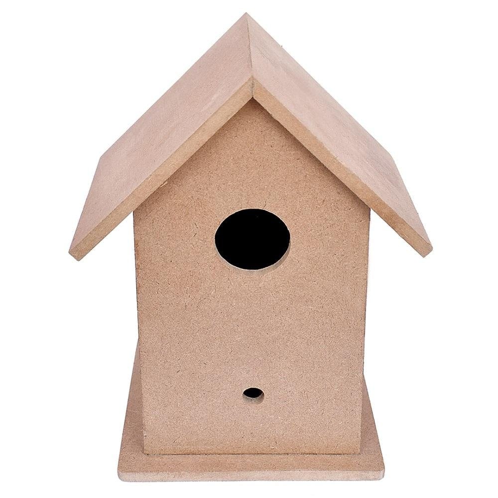 Little Birdie MDF Base Bird House 5.5 x 7 Inches - Pack of 3 | DIY Unfinished Wooden Birdhouses for Painting | Creative Craft Project for Kids & Adults | Perfect for Home Decor, Garden Ornaments, School Activities & Art Crafts | Great Gift Idea for Nature Lovers