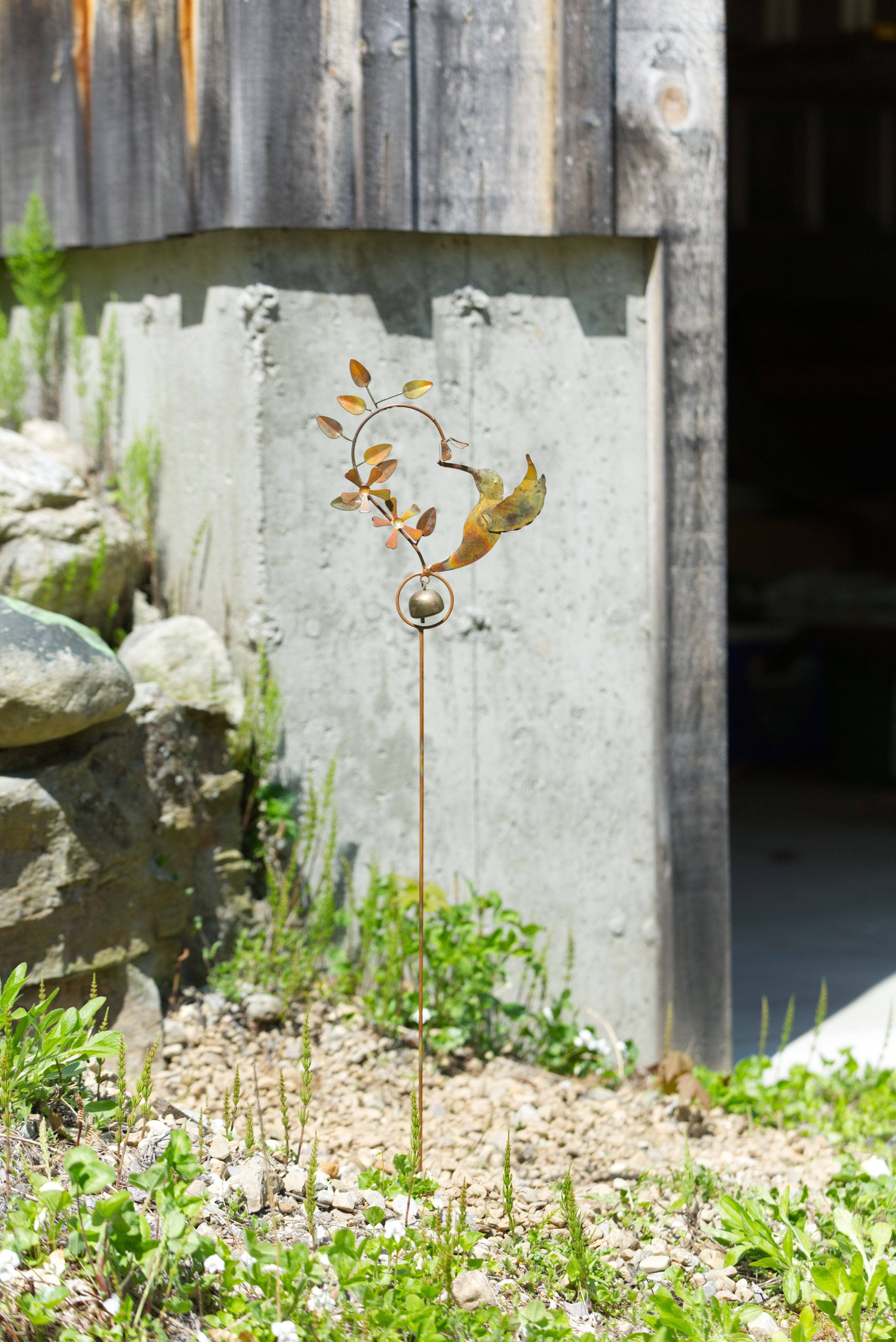 Hummingbird Heart Garden Stake - Handcrafted Metal Decor for Outdoor Gardens, Flower Beds & Patios - Perfect for Home & Yard Decoration