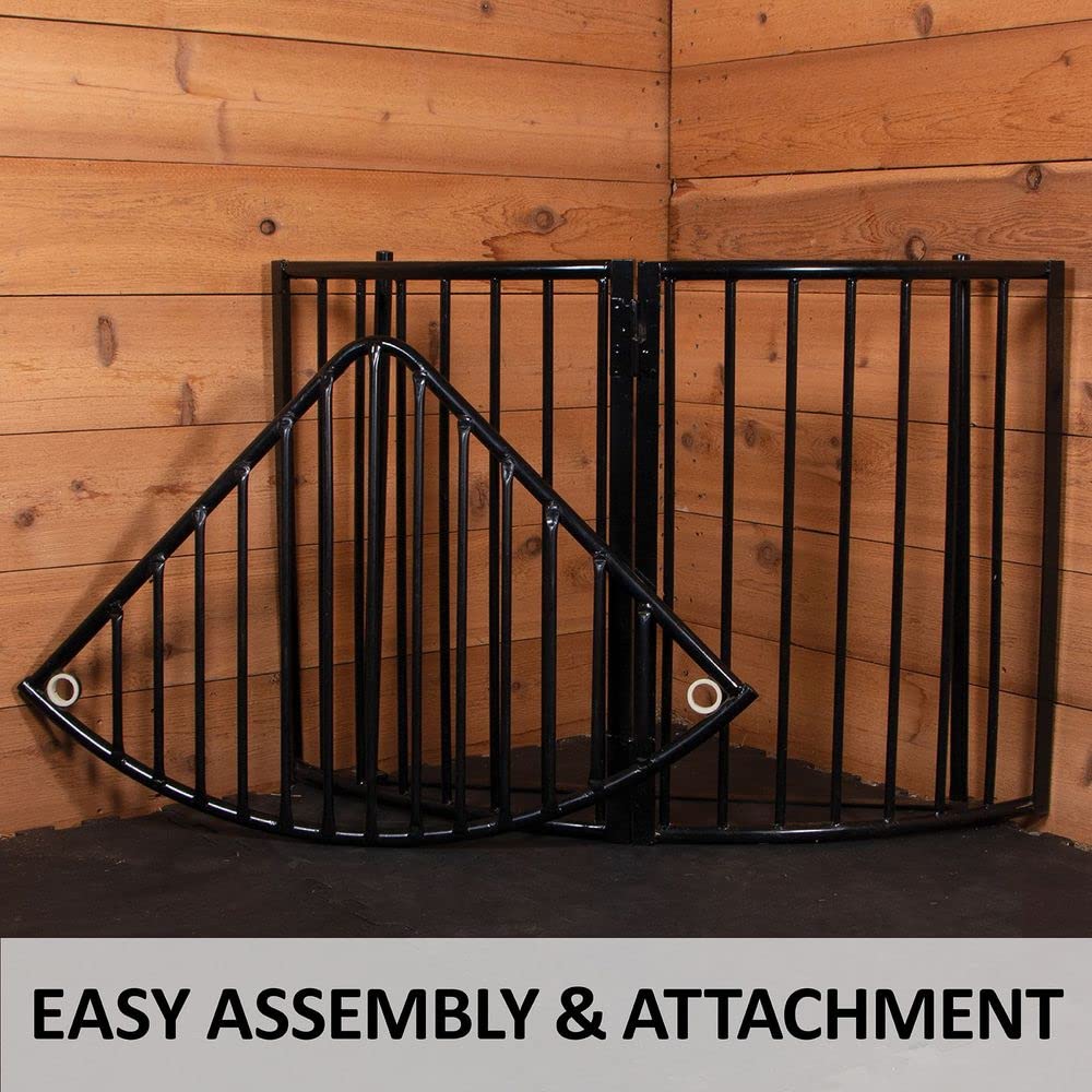 **Slow Feed Corner Floor Hay Rack for Horses – Large Capacity Slow Feeder for Healthy Digestion | Durable & Easy to Assemble | 5-Year Warranty | Ideal for Stables, Barns & Pastures**