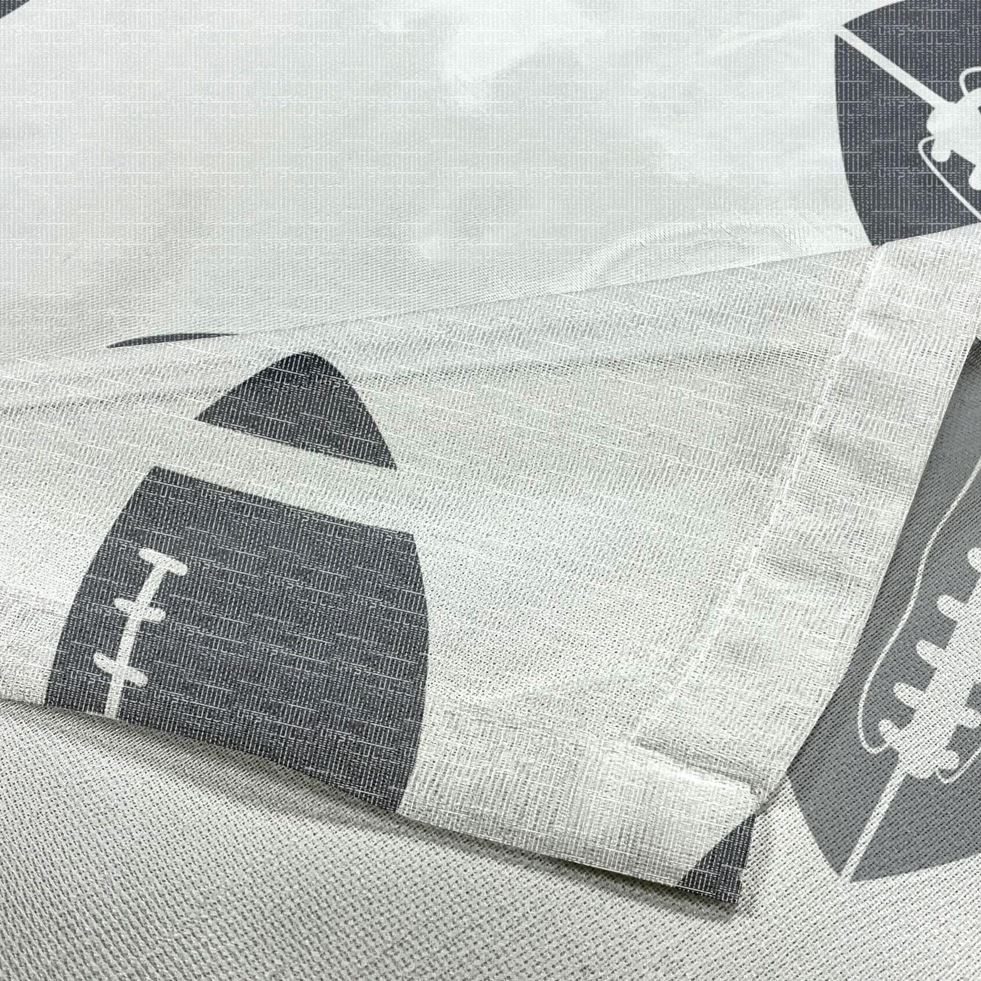 Ambesonne American Football Tulle Curtains - Black & White Monochrome Rugby Ball Design, 108