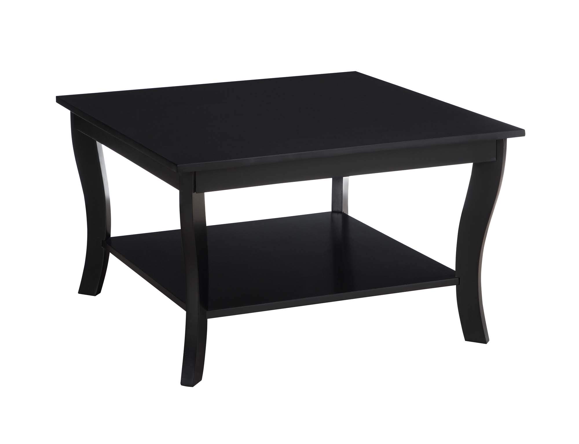Convenience Concepts American Heritage Square Coffee Table - Black Wooden End Table for Living Room, Sofa & Lounge Furniture - Perfect for Home Decor, Family Gatherings & Coffee Time