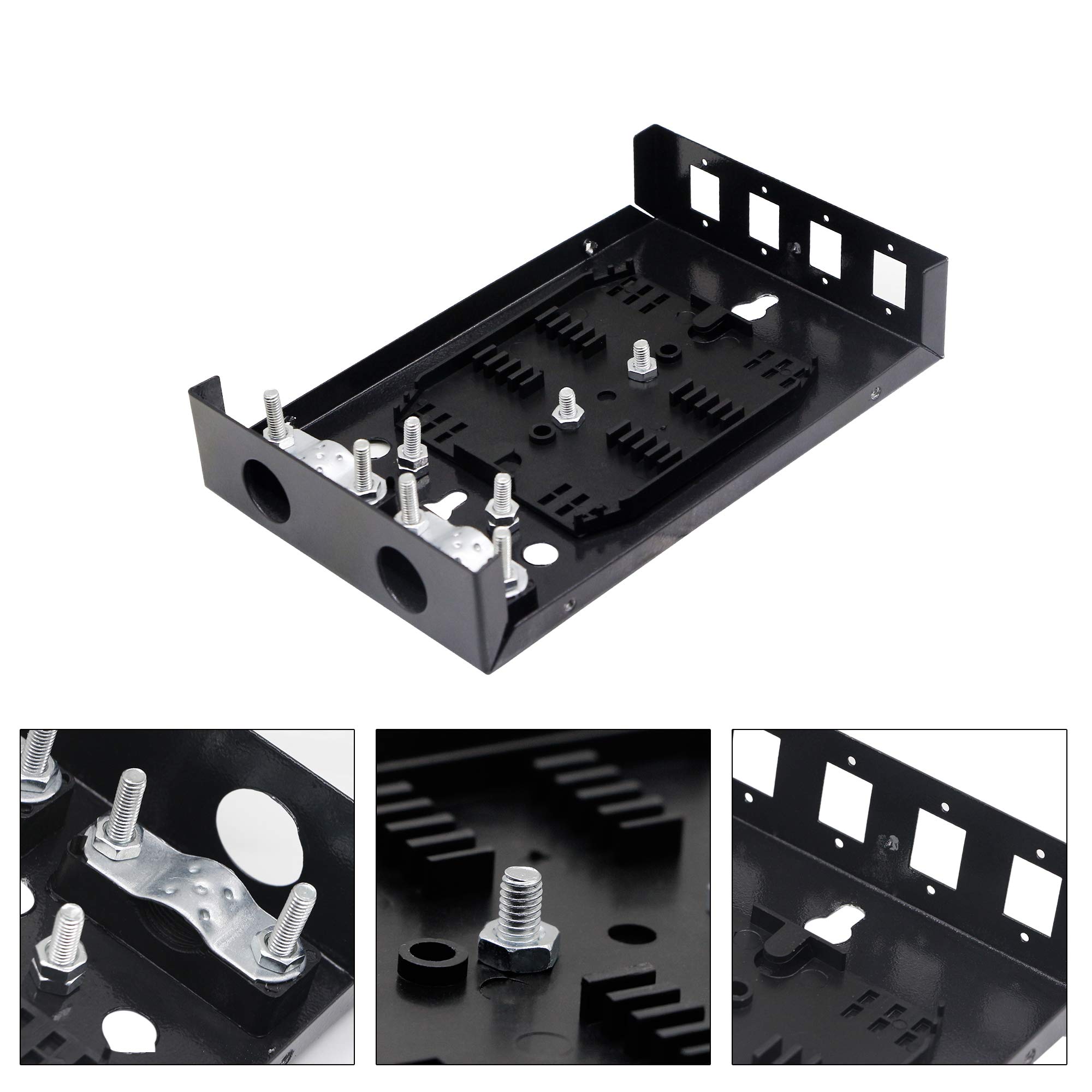 PNGKNYOCN 4 Port Fiber Optic Terminal Junction Box - Compact No Burr Pigtail Termination Box for FTTH/FTTP Networks - Ideal for Home, Office & Data Center Fiber Optic Cable Management
