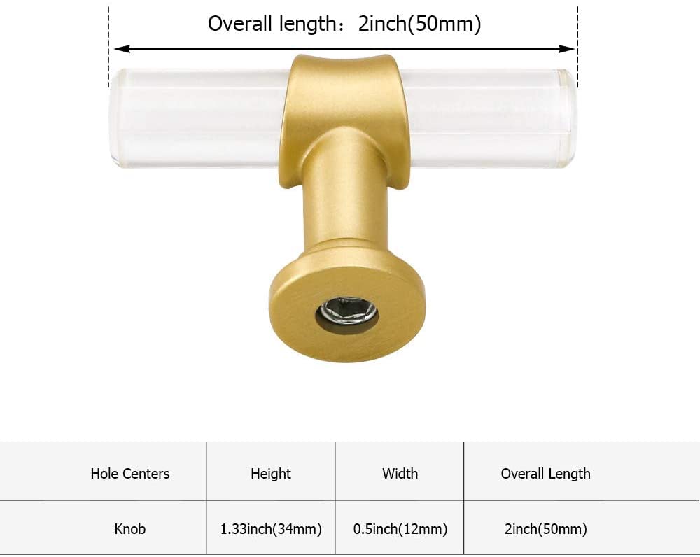 25 Pack Brushed Brass Cabinet Knobs - Modern Gold Drawer Pulls for Kitchen & Bathroom - Clear Acrylic Cabinet Handles - Durable Hardware for Home Organization & DIY Projects (Perfect for Updating Cabinets, Dressers & Furniture)