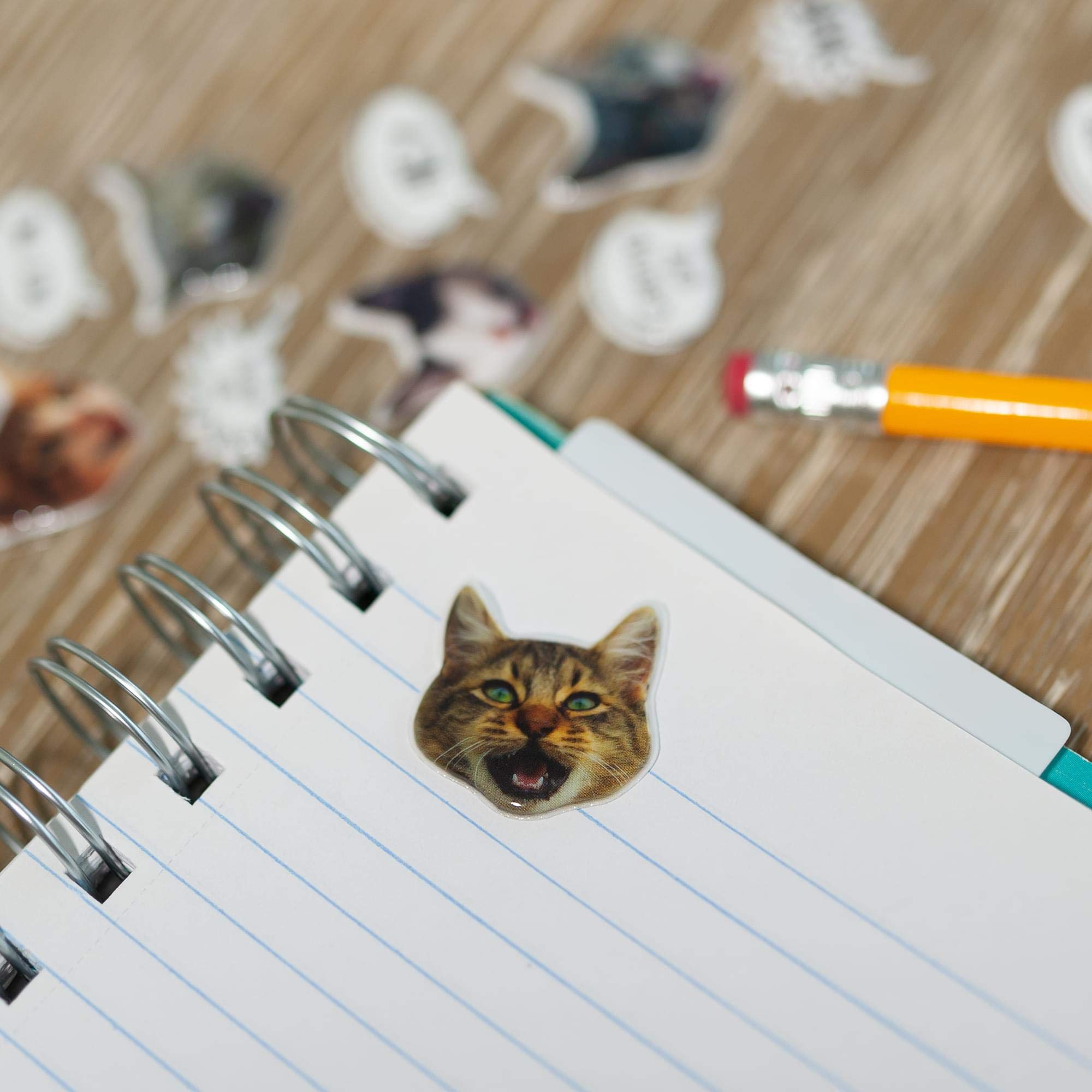 Adorable Puffy Cat Stickers for Notebooks, Journals, Planners & Scrapbooks | Cute Kitten Stickers with Fun Phrases | 20-Piece Sticker Sheet | Perfect for DIY Crafts, School Supplies & Gift Decorations