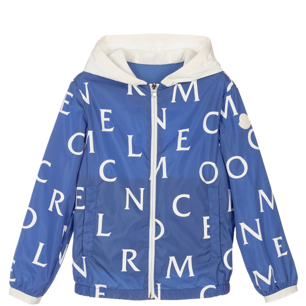 Moncler Kids Blue Logo Jacket - Lightweight Waterproof Winter Coat for Boys & Girls - Perfect for School, Outdoor Play & Cold Weather Adventures