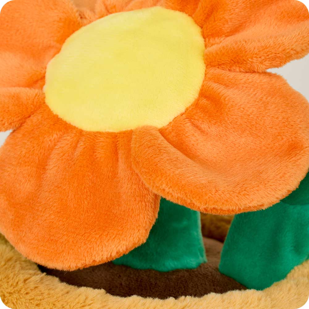 Orange Flower Pot Warmies - Cozy Microwaveable Heating Pad for Pain Relief, Stress & Anxiety - Perfect for Home, Office & Travel Use