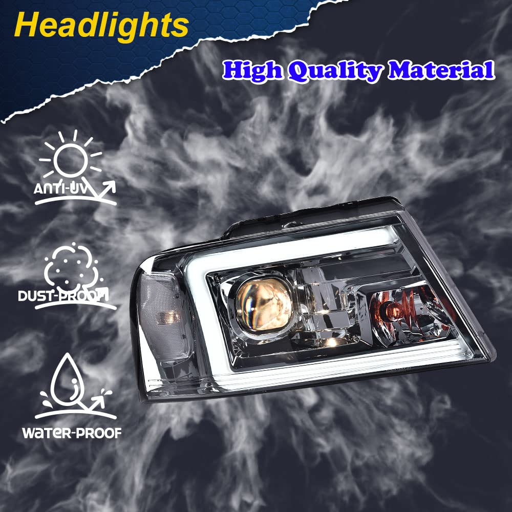 G-PLUS LED DRL Headlights for Ford F150 & Lincoln Mark Lt - Smoky Lens - Driving Lights