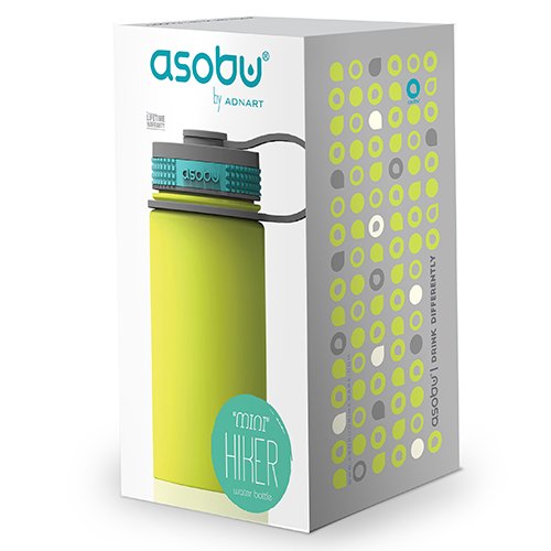 Asobu Mini Hiker 12oz Double Walled Vacuum Insulated Stainless Steel Water Bottle - Compact Travel Thermos for Hiking, Camping & Outdoor Adventures