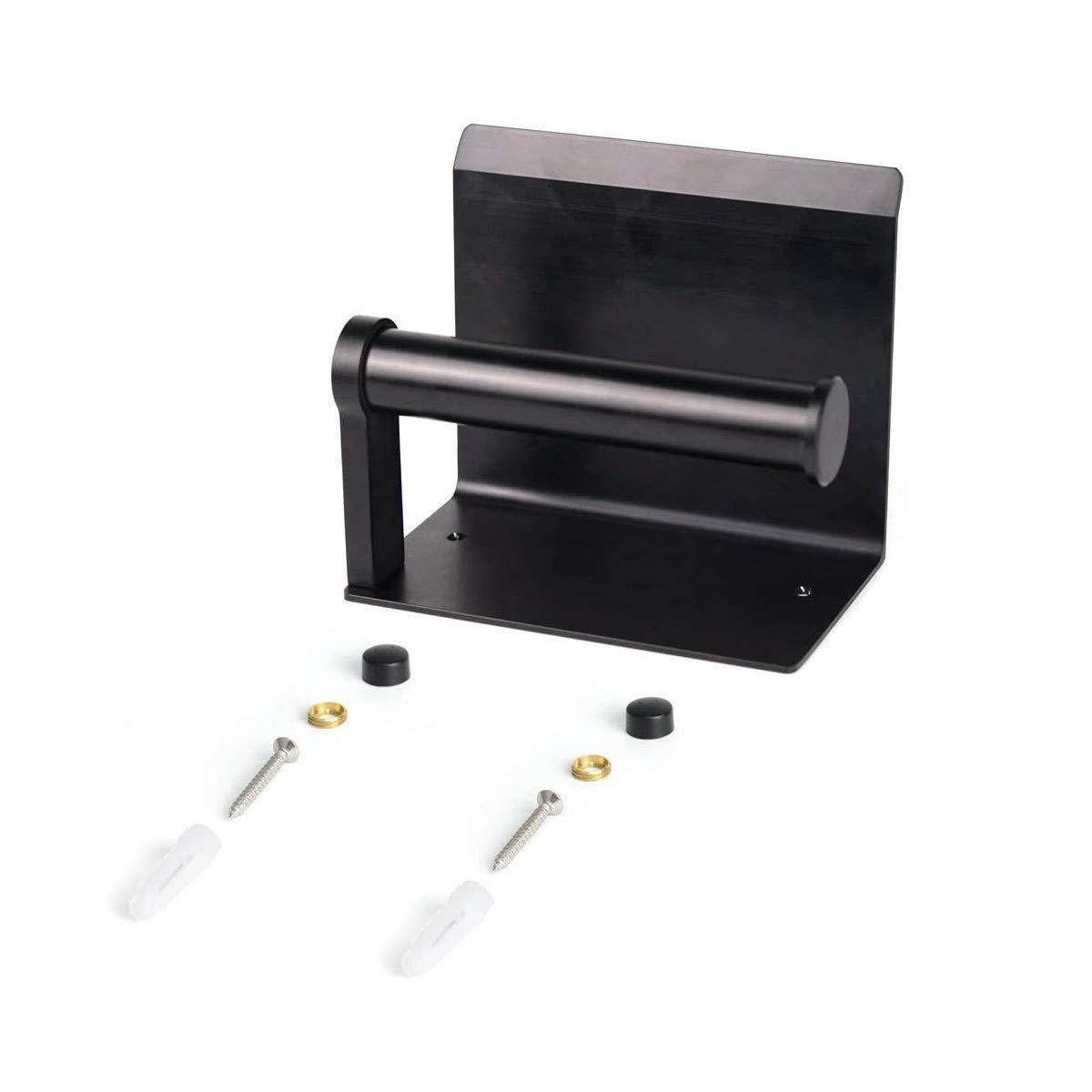 Stainless Steel Toilet Paper Holder with Phone Shelf - Rustproof Wall Mount Bathroom Tissue Roll Stand - SUS 304 Kitchen & Bath Accessory (Black) - Perfect for Modern Homes & Small Space Organization