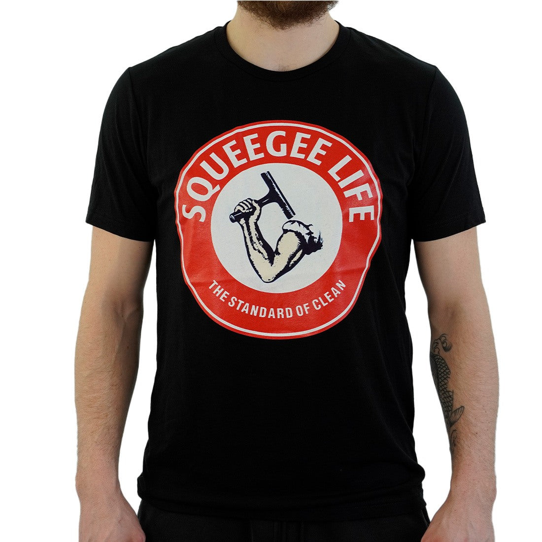 Premium Squeegee Life Arm & Squeegee Graphic T-Shirt - Comfortable Cotton Tee for Window Cleaners, Car Detailers & DIY Enthusiasts