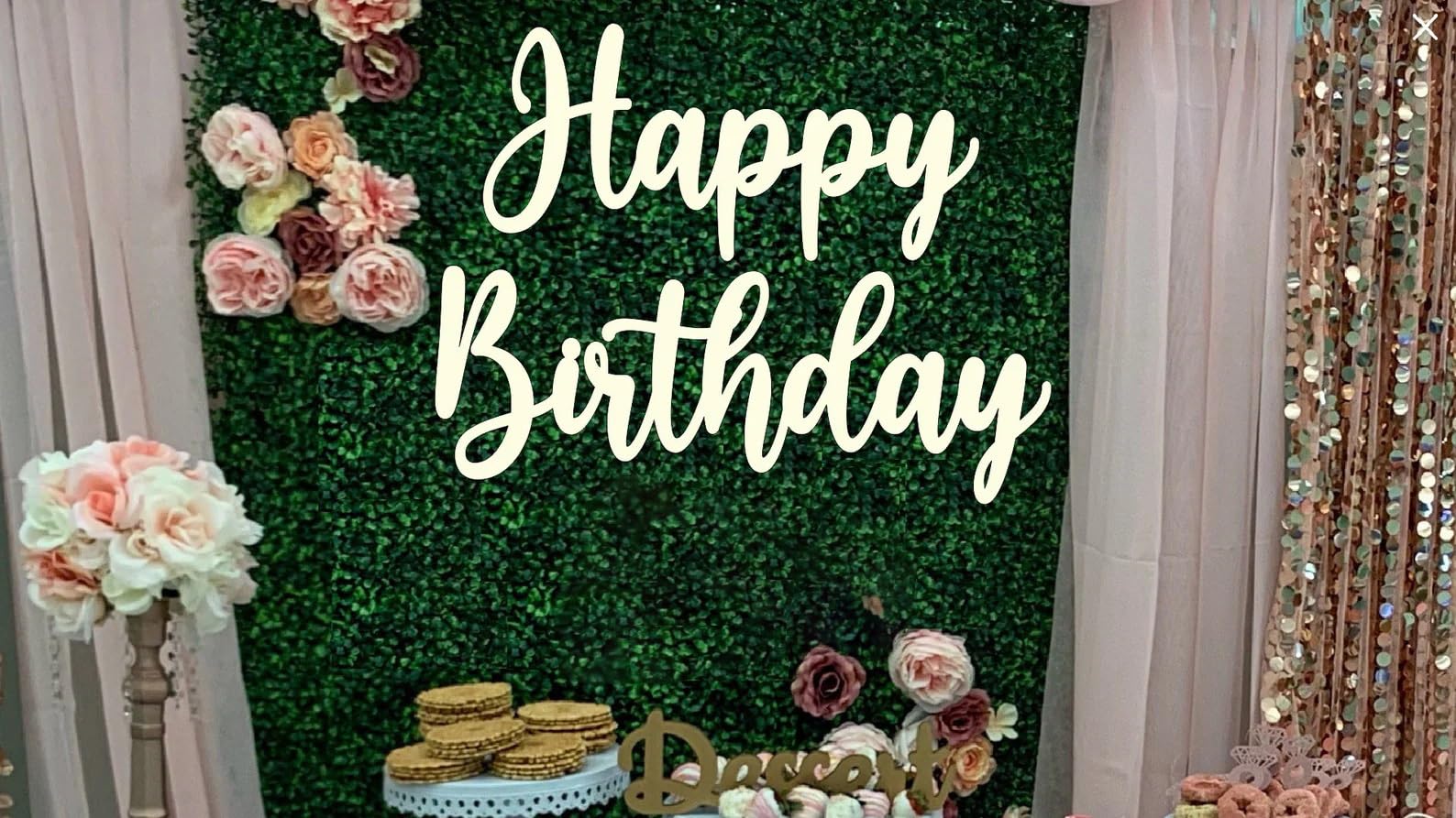 Happy Birthday Wooden Sign - 16x13 Inch Backdrop for Balloon Arch & Party Decor