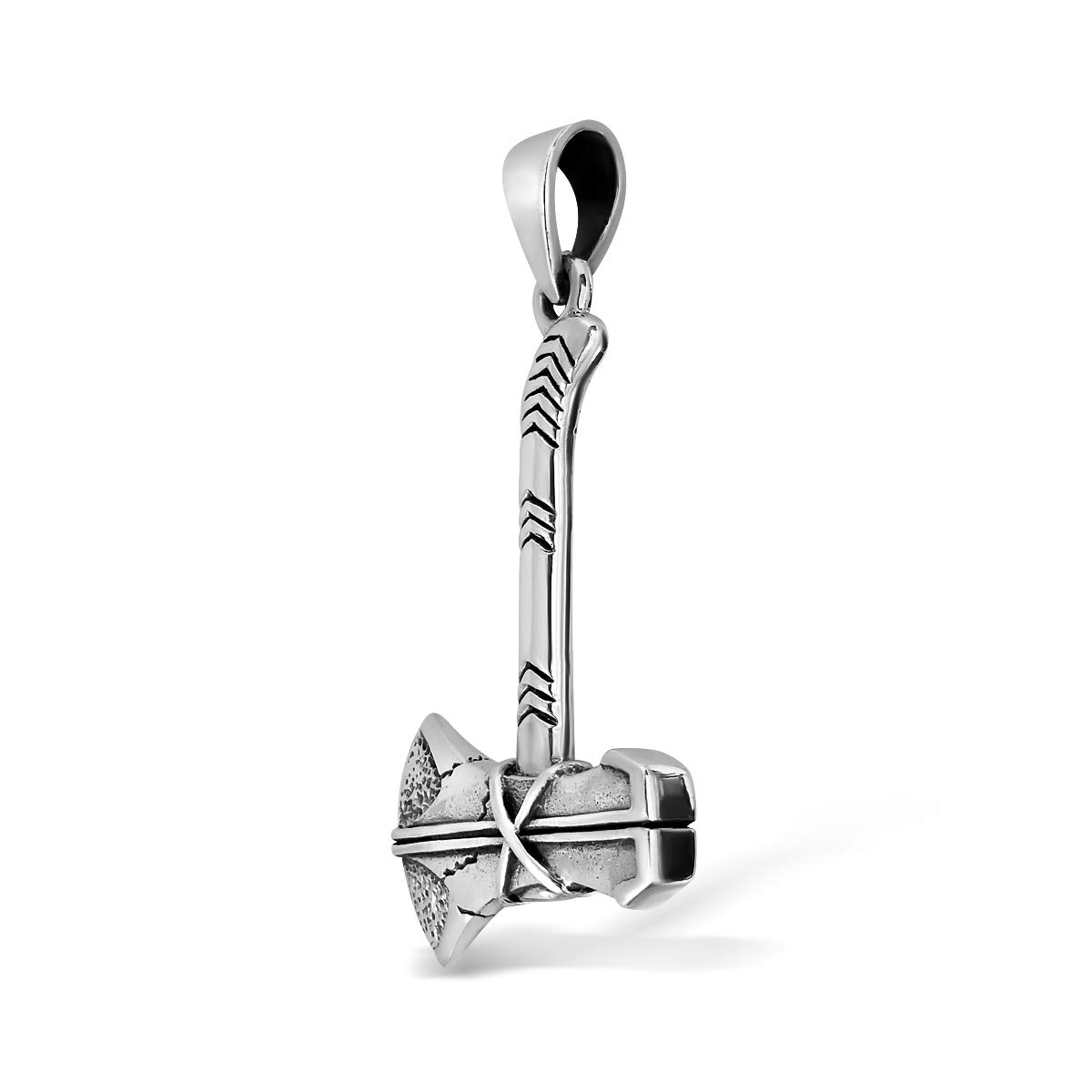 925 Sterling Silver Viking Axe Pendant - Norse Mjolnir Amulet with Celtic Design, Double-Sided Charm for Men & Women | Perfect for Necklace Jewelry, Viking Cosplay, and Norse Mythology Gifts