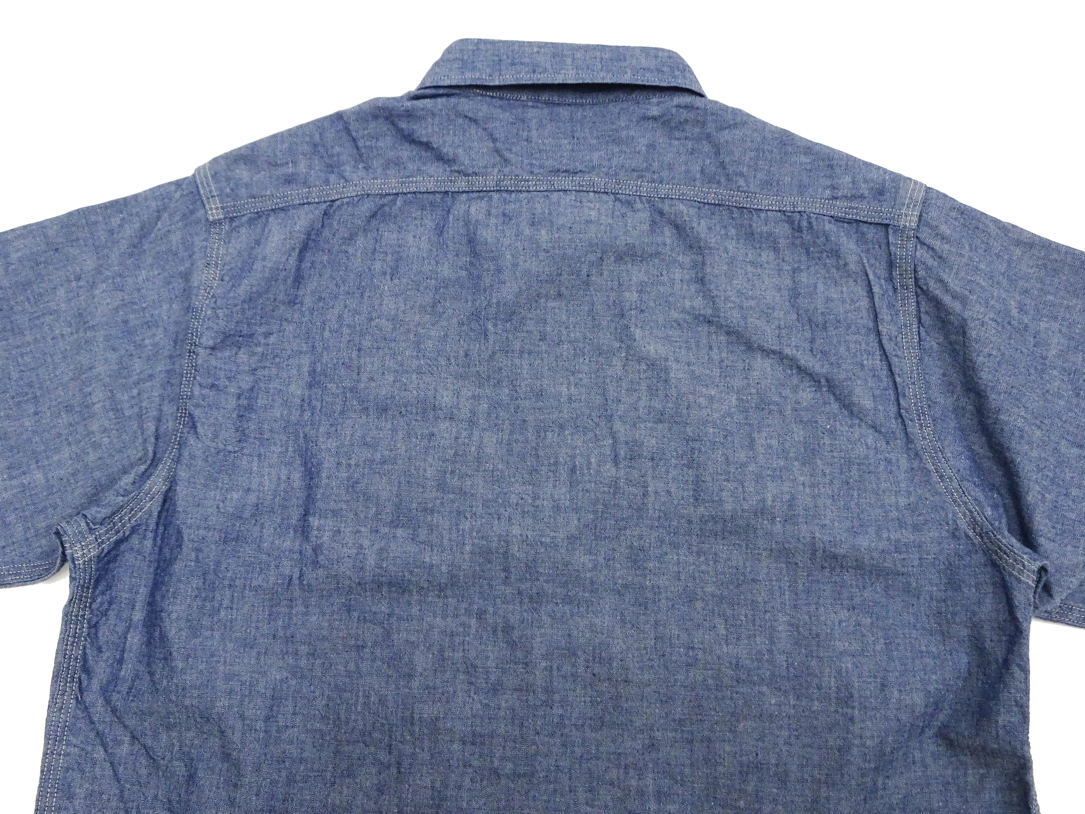 Men's Casual Short Sleeve Sugar Cane Blue Chambray Button-Up Shirt | SC37941 | Lightweight Work & Everyday Wear | Perfect for Office, Outdoor & Summer Outfits