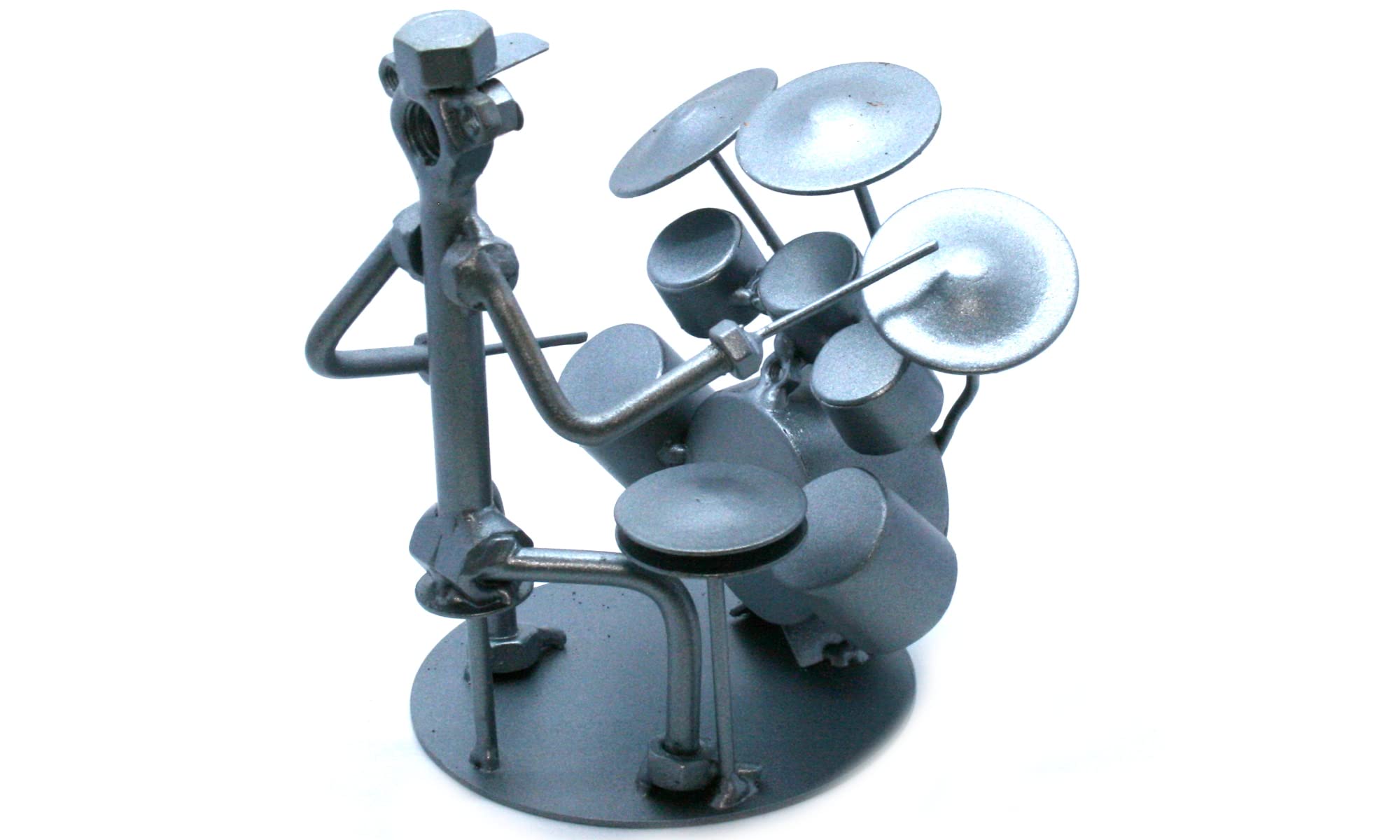 Drummer Gift - Unique Nuts and Bolts Metal Sculpture for Drum Players | Handmade Drum Decor for Music Lovers | Perfect for Home, Studio & Band Room Decorations