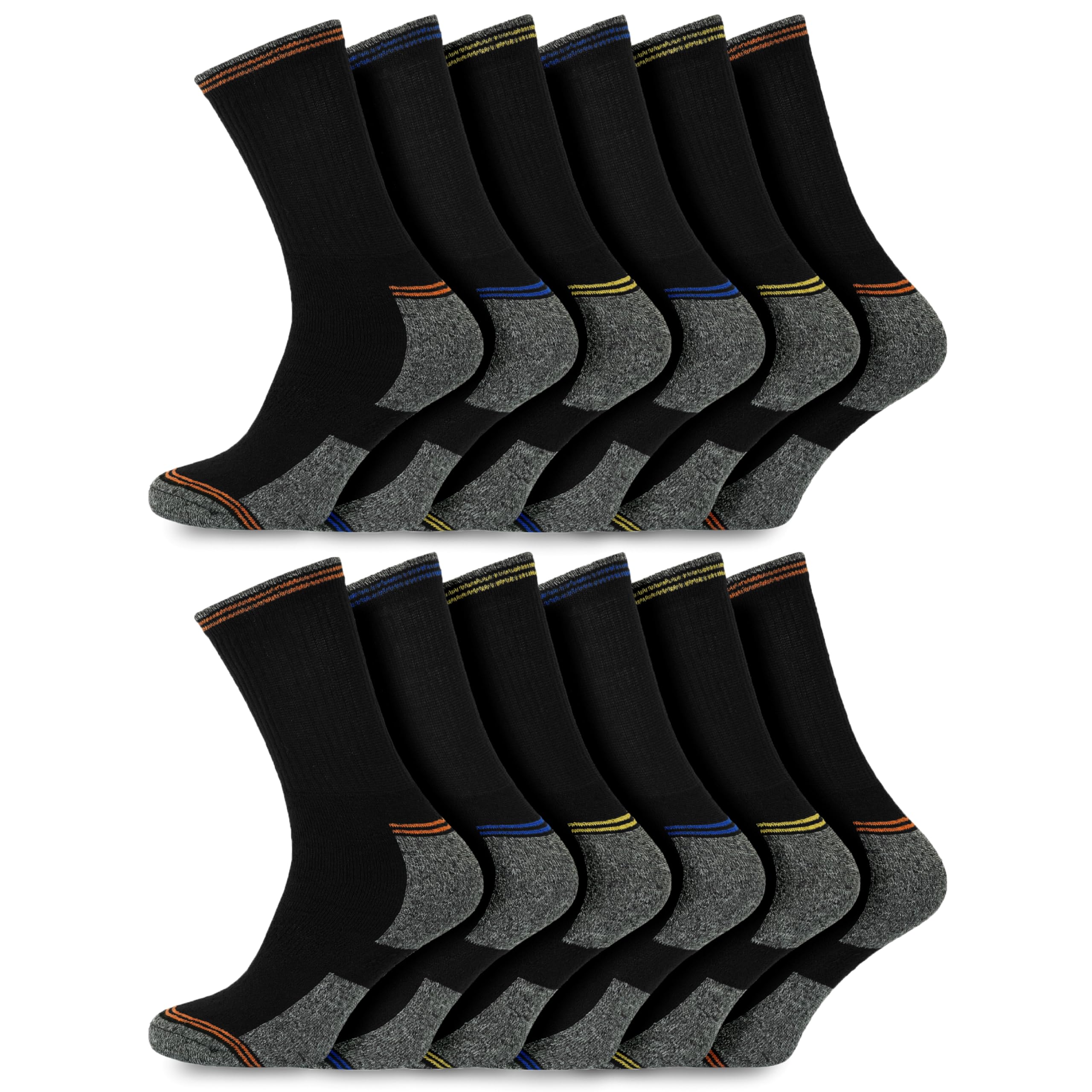 Socksmad 12 Pack Men's Work Socks - Thick Thermal Winter Boot Socks for Men - Heavy Duty Comfort & Warmth - Perfect for Construction, Hiking & Outdoor Work
