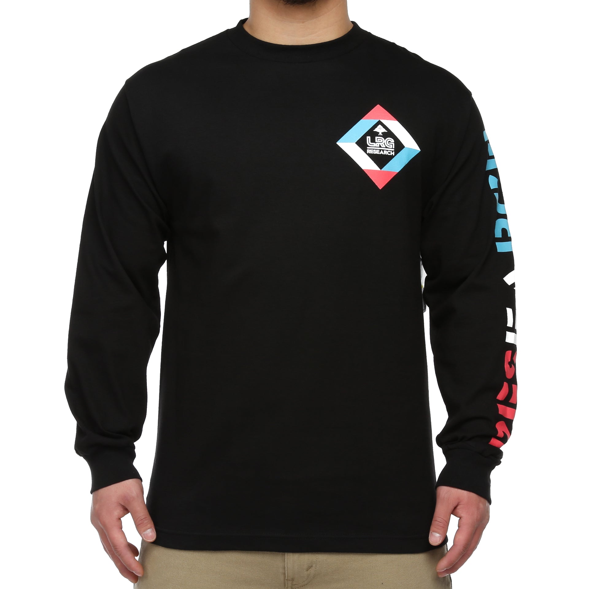 LRG Research Box LS Tee - Men's Long Sleeve Graphic T-Shirt in Black | Casual Streetwear for Everyday Wear & Urban Fashion