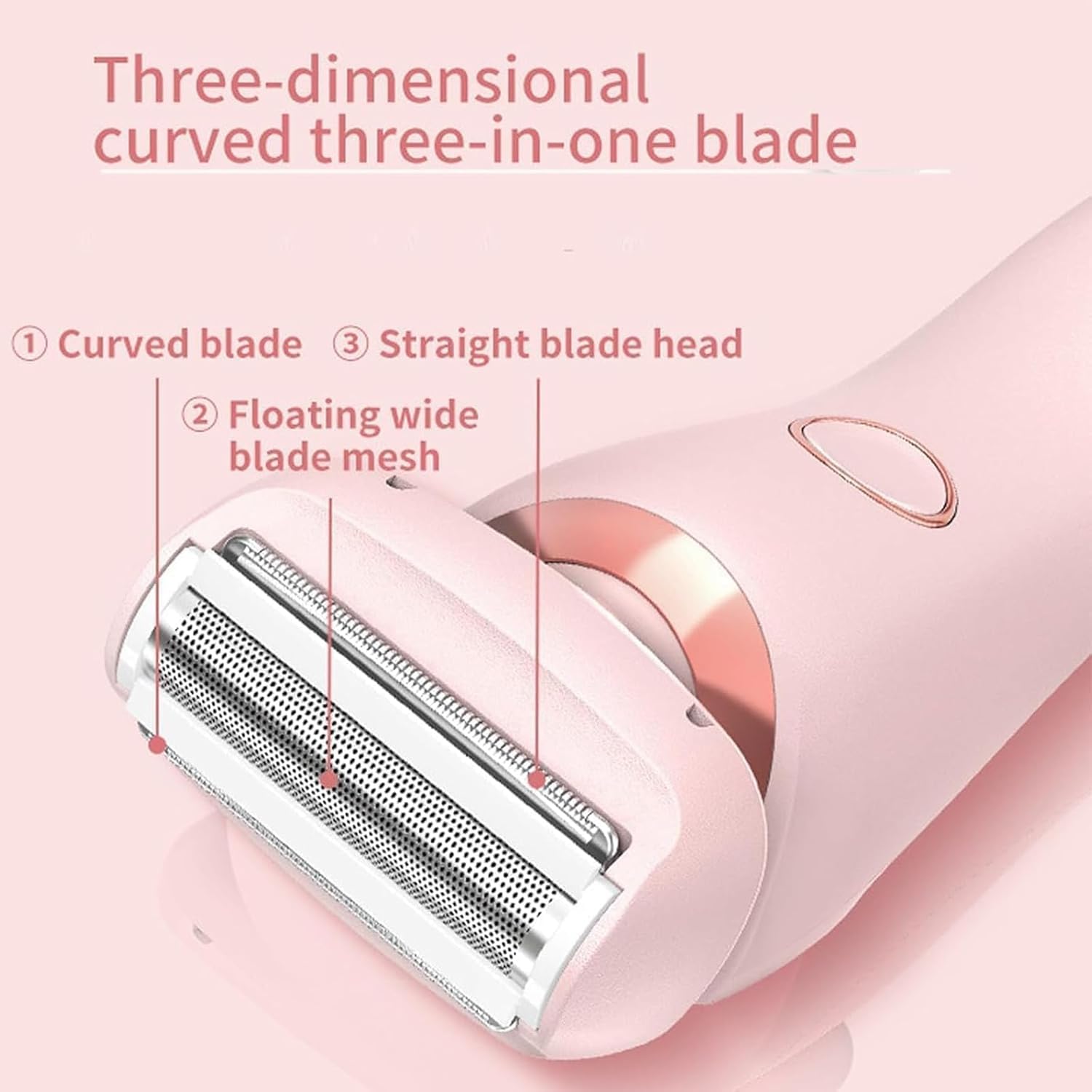 The Glide Pro 3.0 Electric Razor for Women - Waterproof 2-in-1 Hair Removal & Bikini Trimmer, Wet/Dry Portable Shaver for Smooth Skin - Perfect for Travel, Gym & Home Use (Pink)