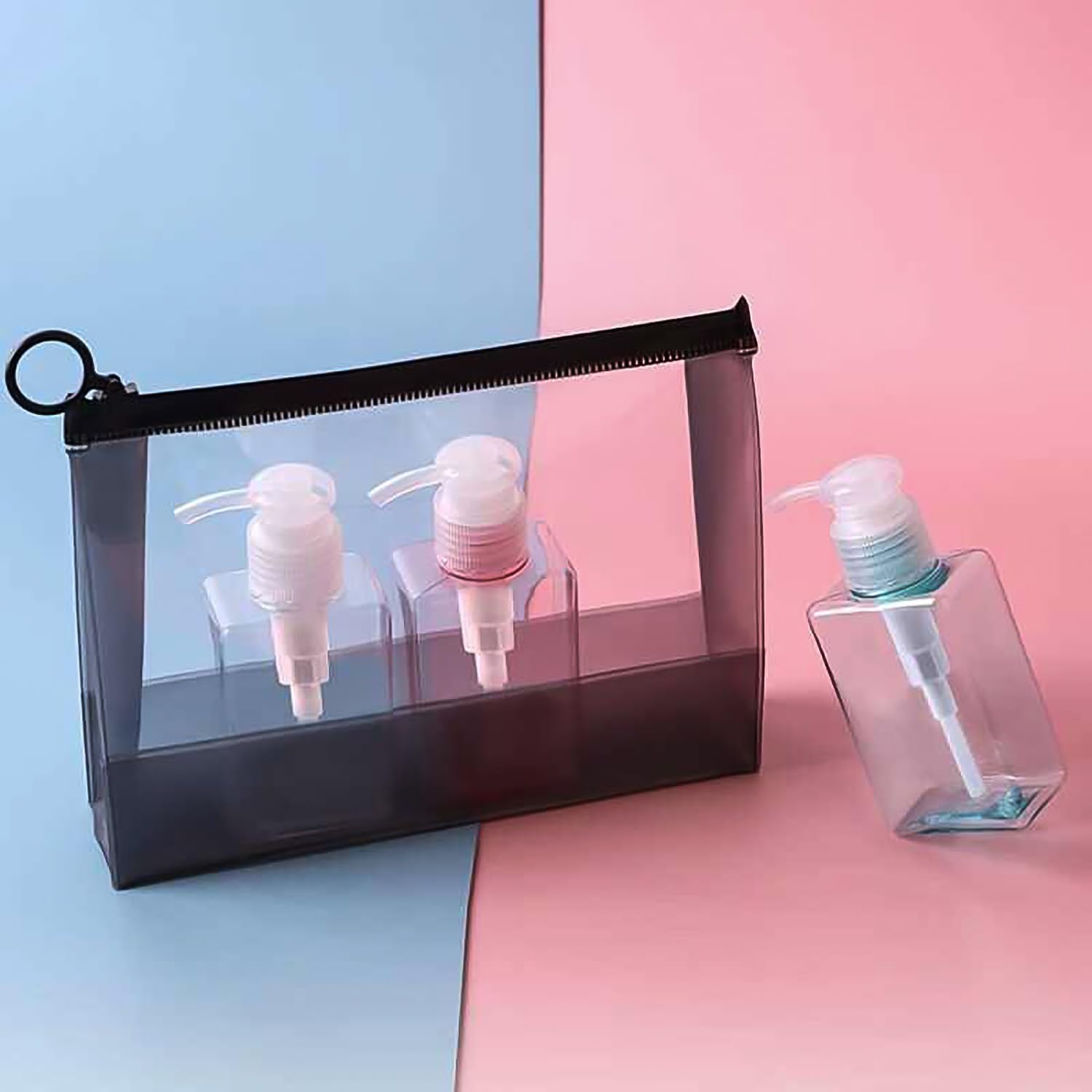 3-Pack 3.4oz/100ml TSA Approved Travel Size Bottles with Pump Dispenser - Leakproof Refillable Toiletry Containers for Shampoo, Conditioner & Cosmetics - Perfect for Air Travel, Gym & Vacation Essentials