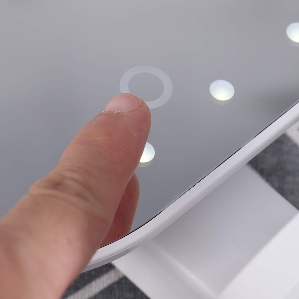 FRCOLOR LED Makeup Mirror with 10x Magnification - Perfect for Vanity & Nail Art