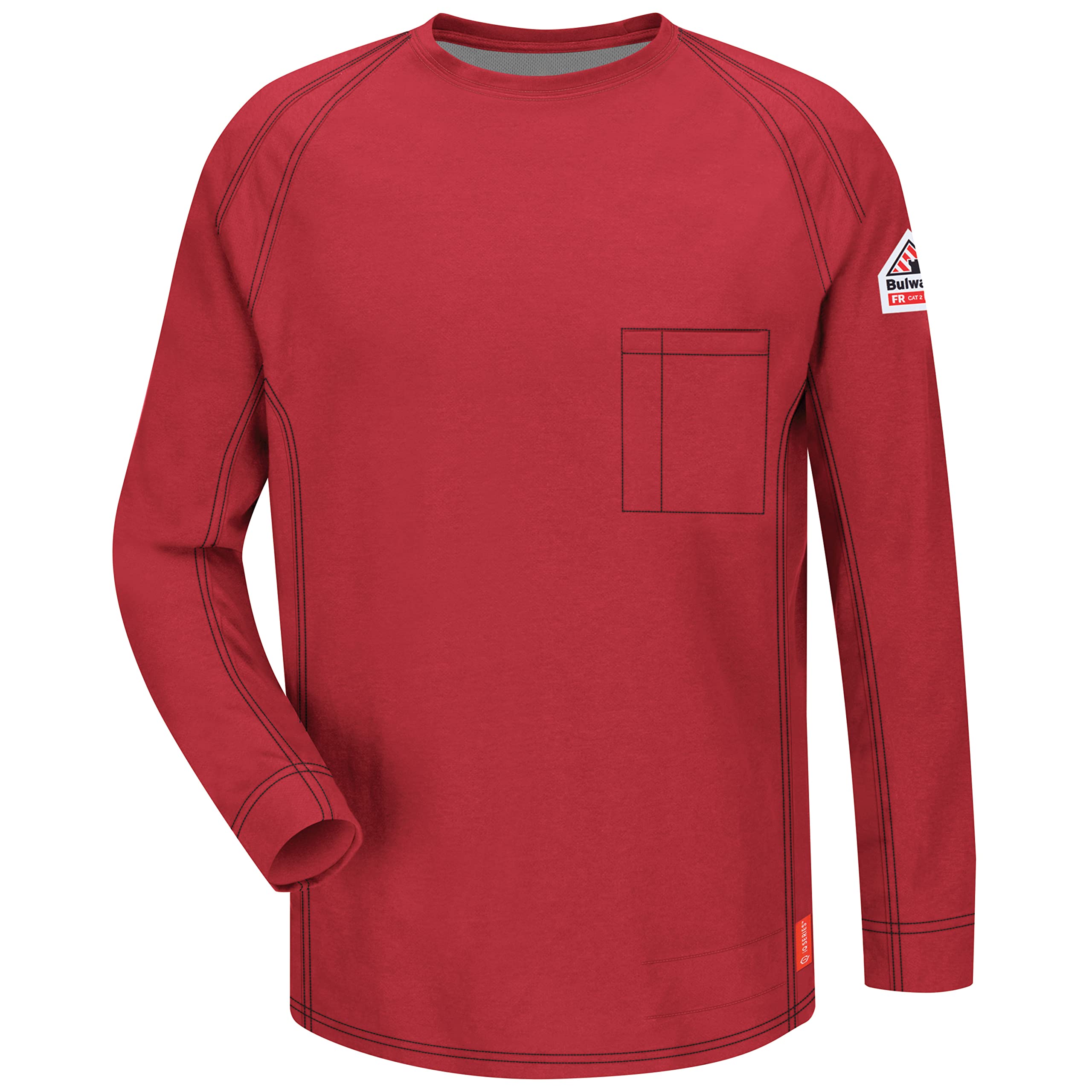 Bulwark Men's IQ Series Big & Tall Long Sleeve Comfort Knit T-Shirt - Red, 4XL - Soft Cotton Work Shirt for Casual Wear & Outdoor Activities
